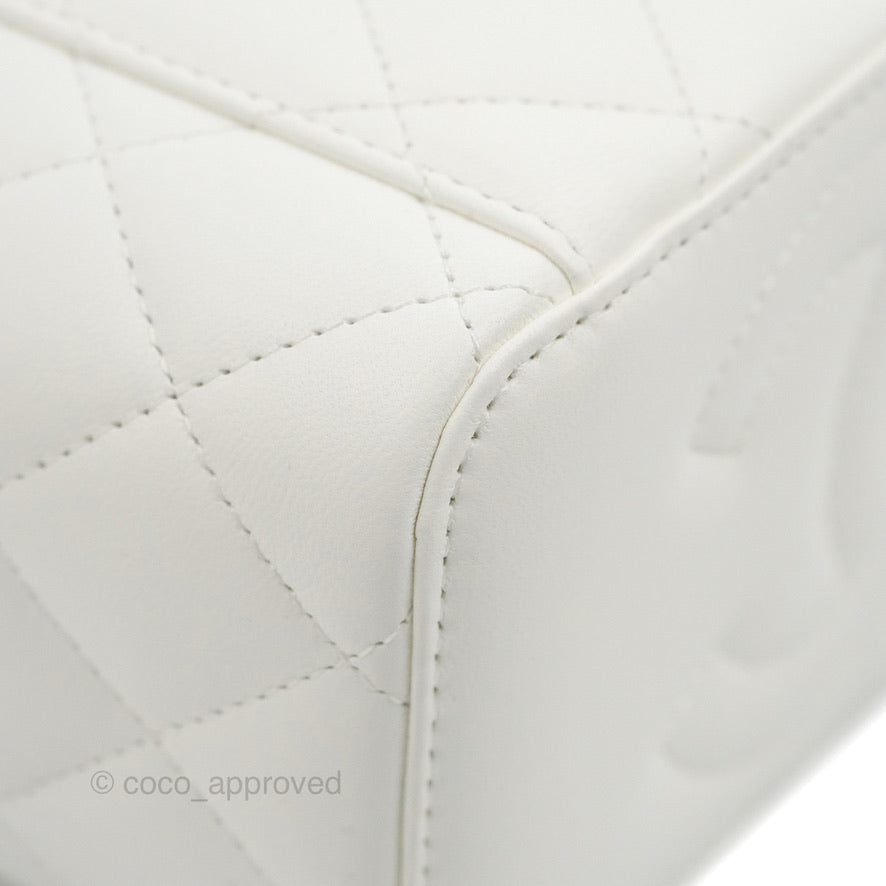 Chanel Ball Crush Vanity with Chain White Lambskin Gold Hardware