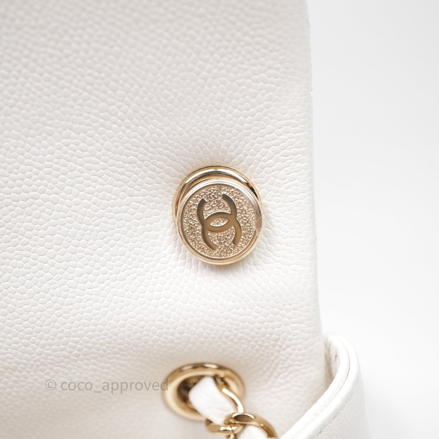 Chanel Small Duma Backpack Caviar White Gold Hardware