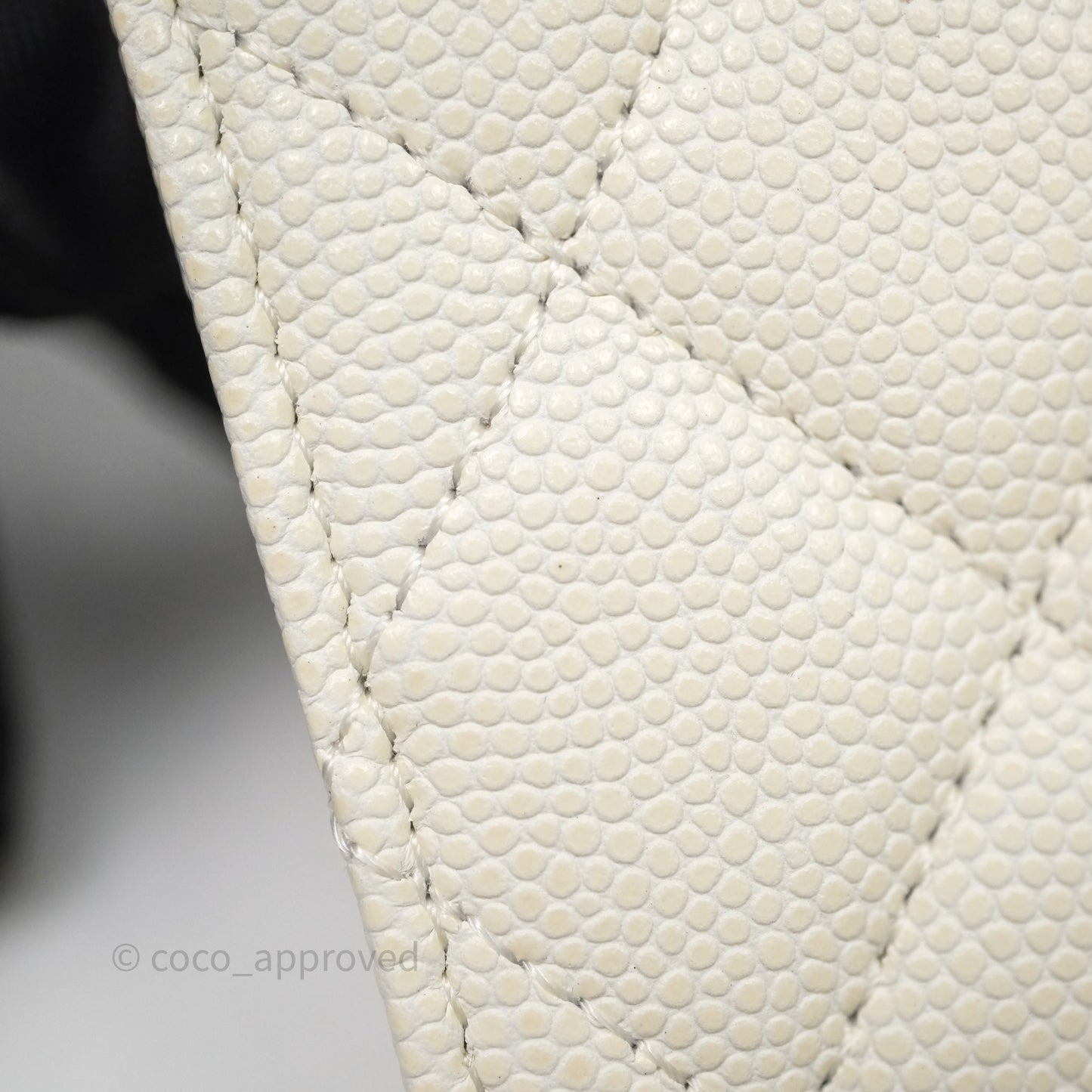 Chanel Quilted Classic Flap Card Holder White Caviar Gold Hardware