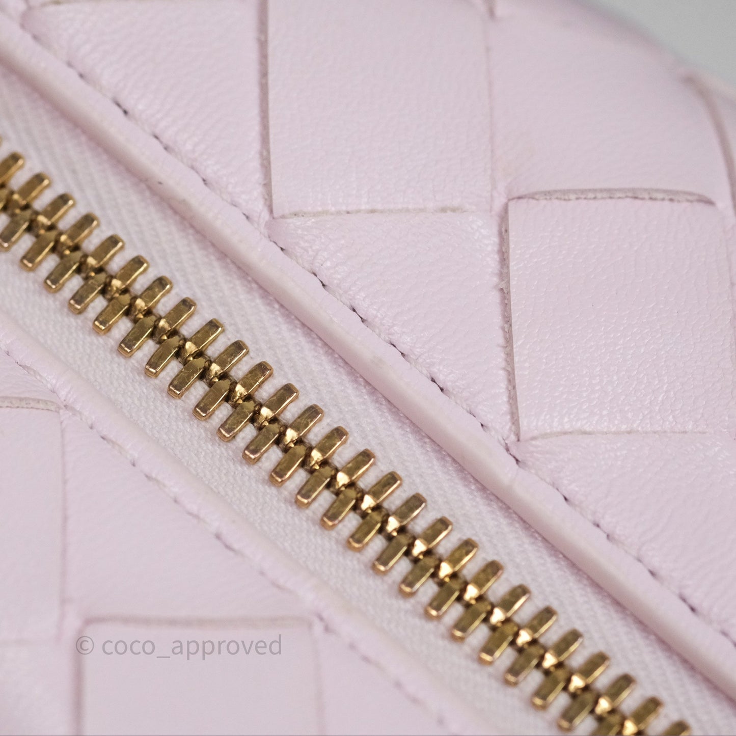 Bottega Veneta Wallace Pink Intrecciato Gold Hardware