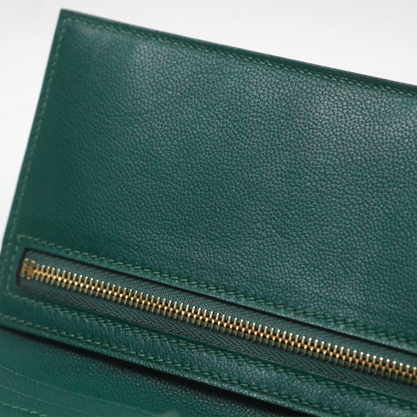 Hermès Vintage Bearn Wallet Green Lizard Gold Hardware