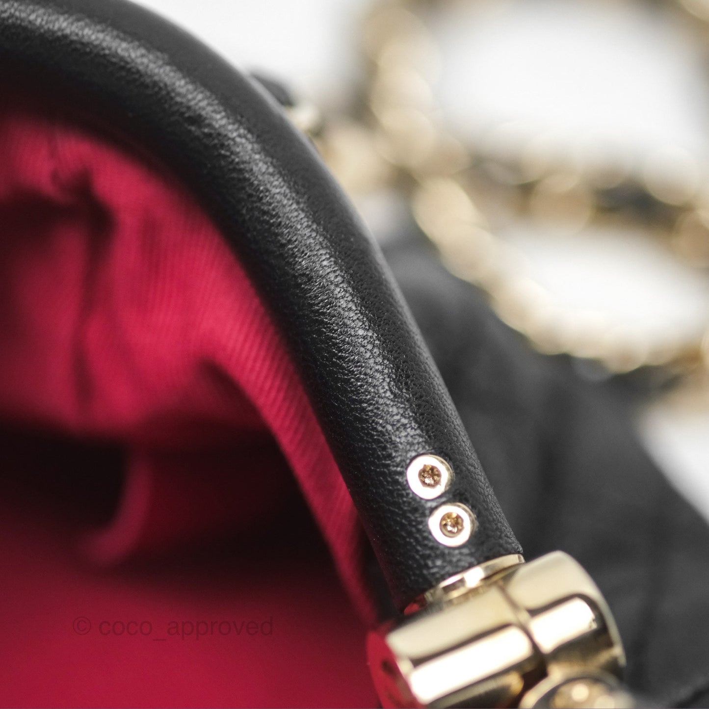 Chanel Quilted Clutch with Chain Black Lambskin Gold Hardware