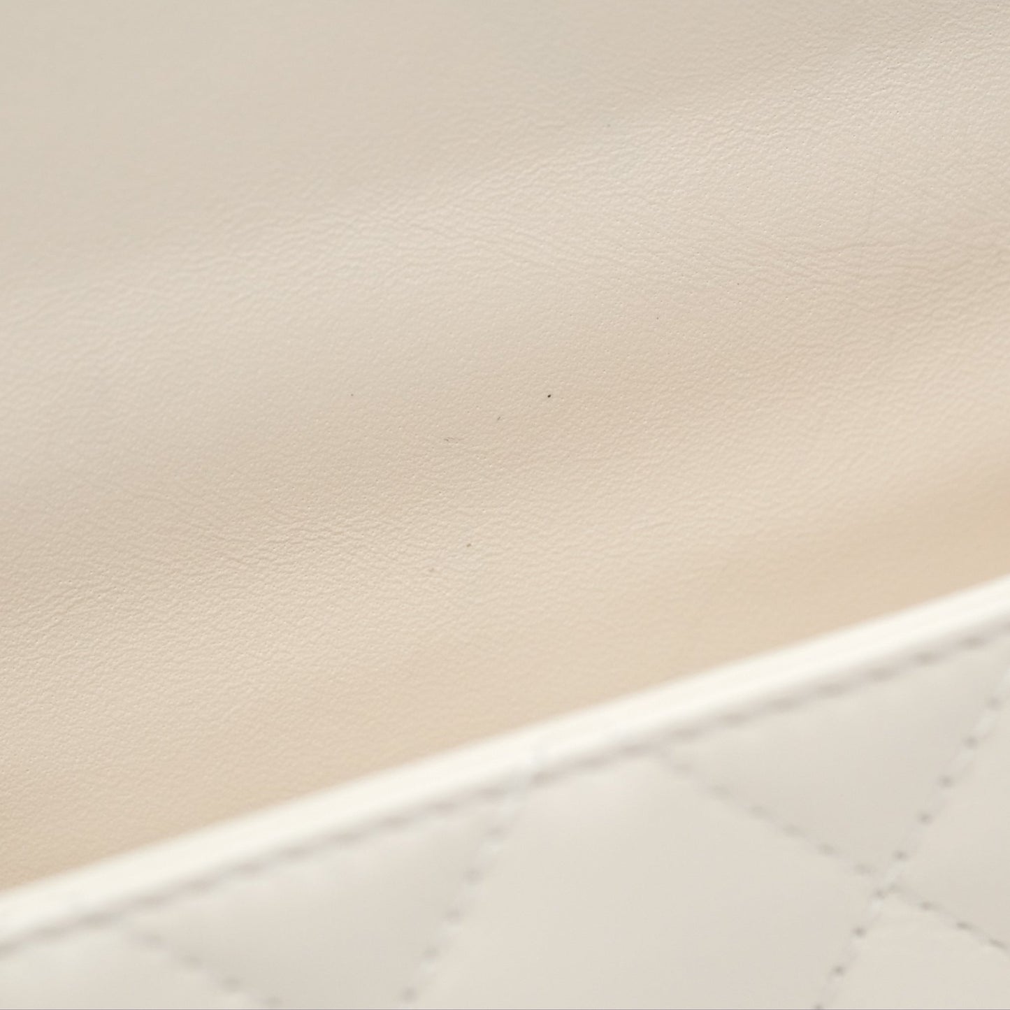 Chanel Top Handle White Lambskin Gold Hardware