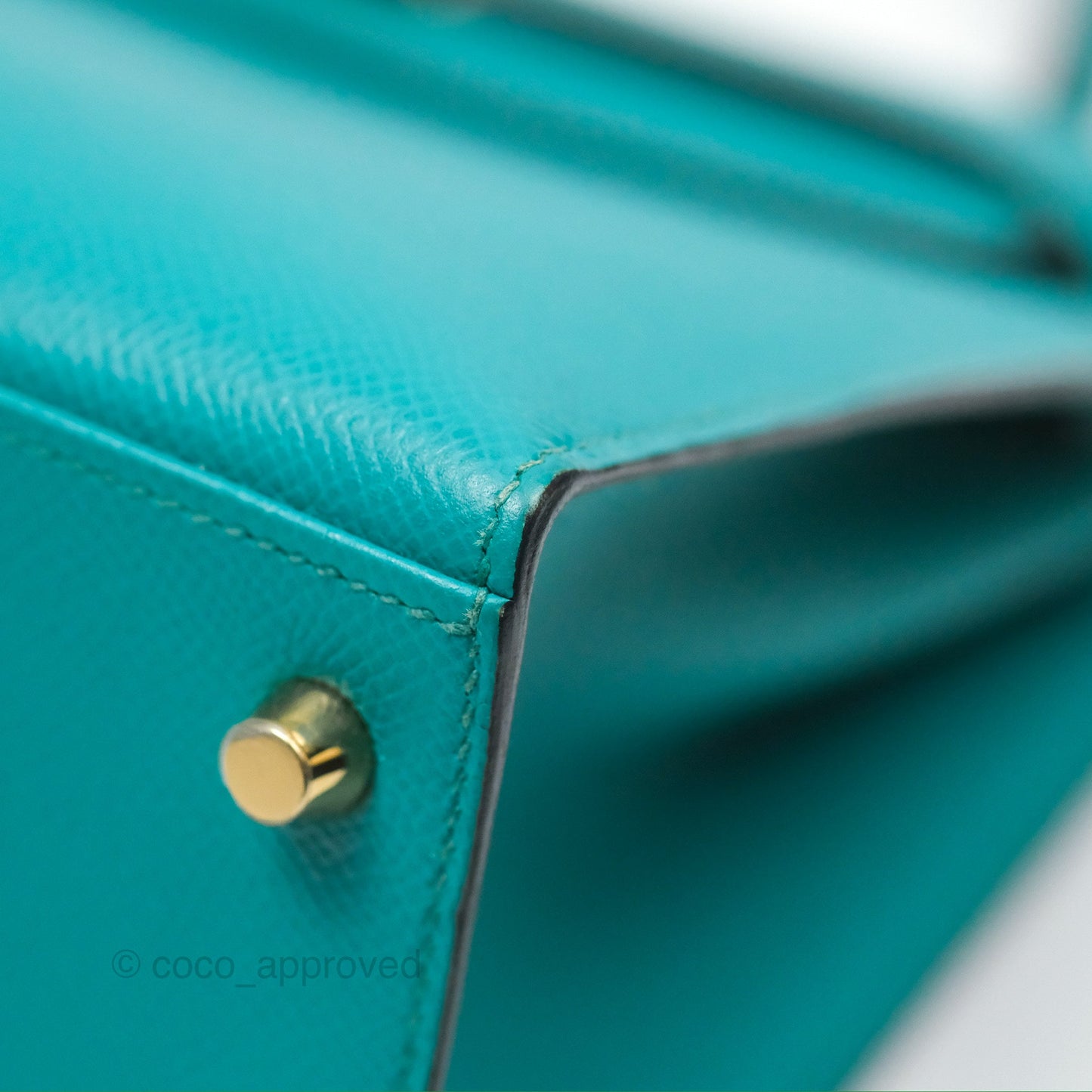 Hermès Sellier Kelly 28 Bleu Paon Epsom Gold Hardware