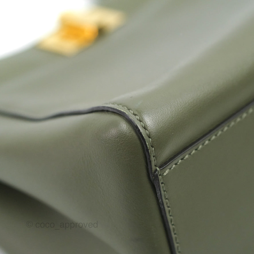 Fendi Mini Peekaboo Pocket Bag Olive Green Gold Hardware