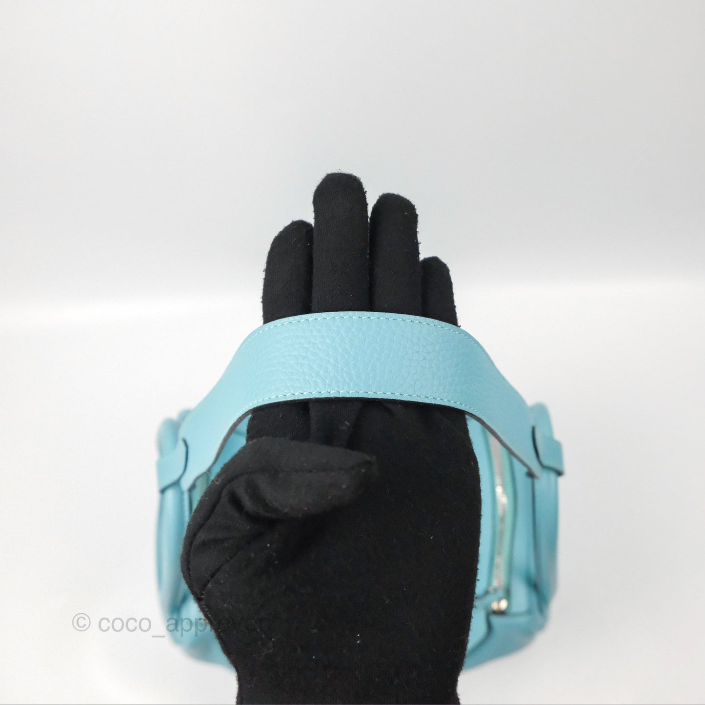 Hermès Lindy 30 Bleu Atoll Clemence Palladium Hardware