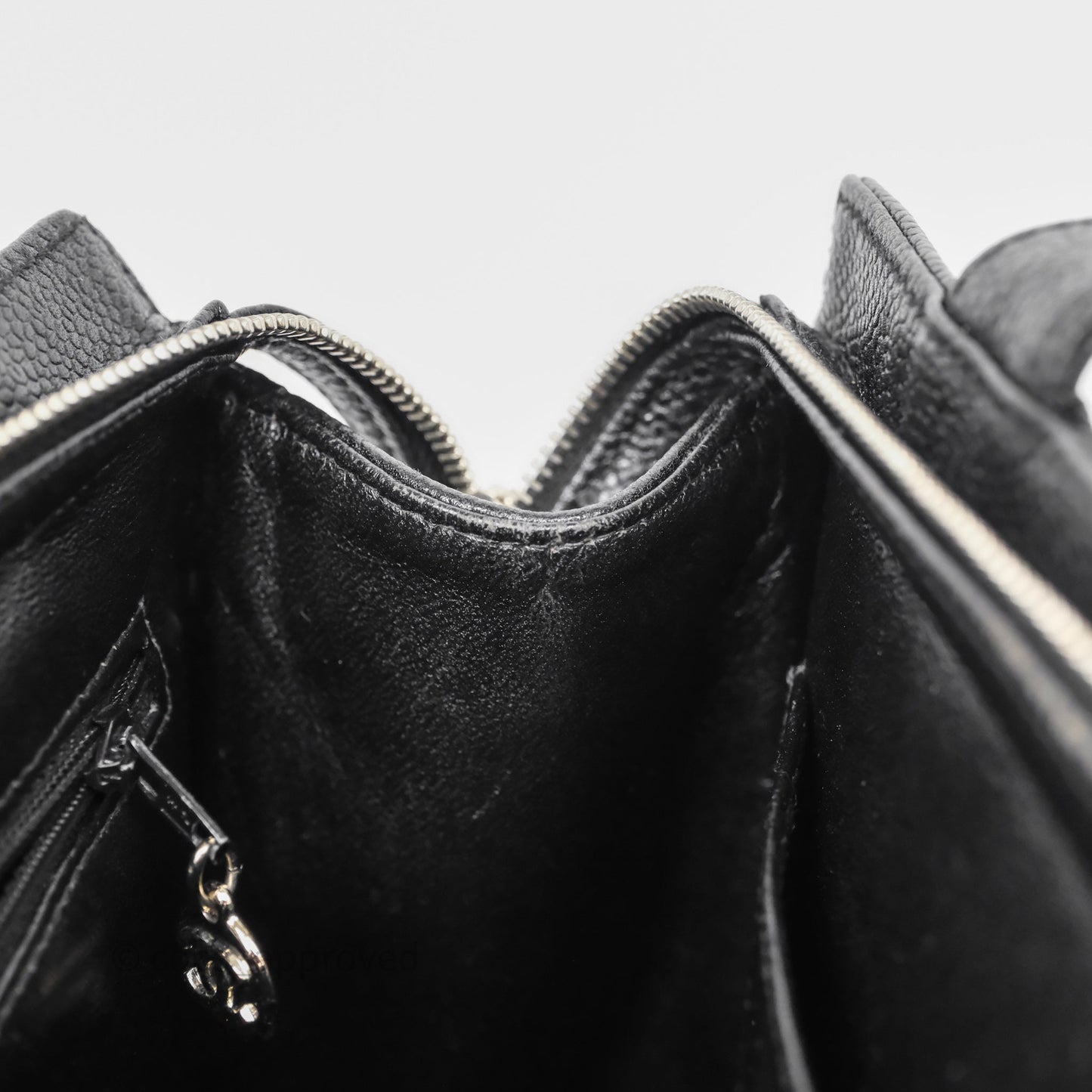 Chanel Vintage Tote Bag Black Caviar Silver Hardware