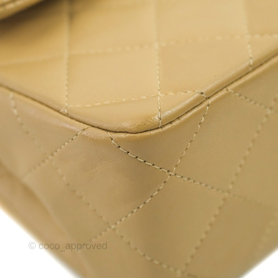 Chanel Classic Vintage Small Flap Dark Beige Lambskin 24K Gold Hardware