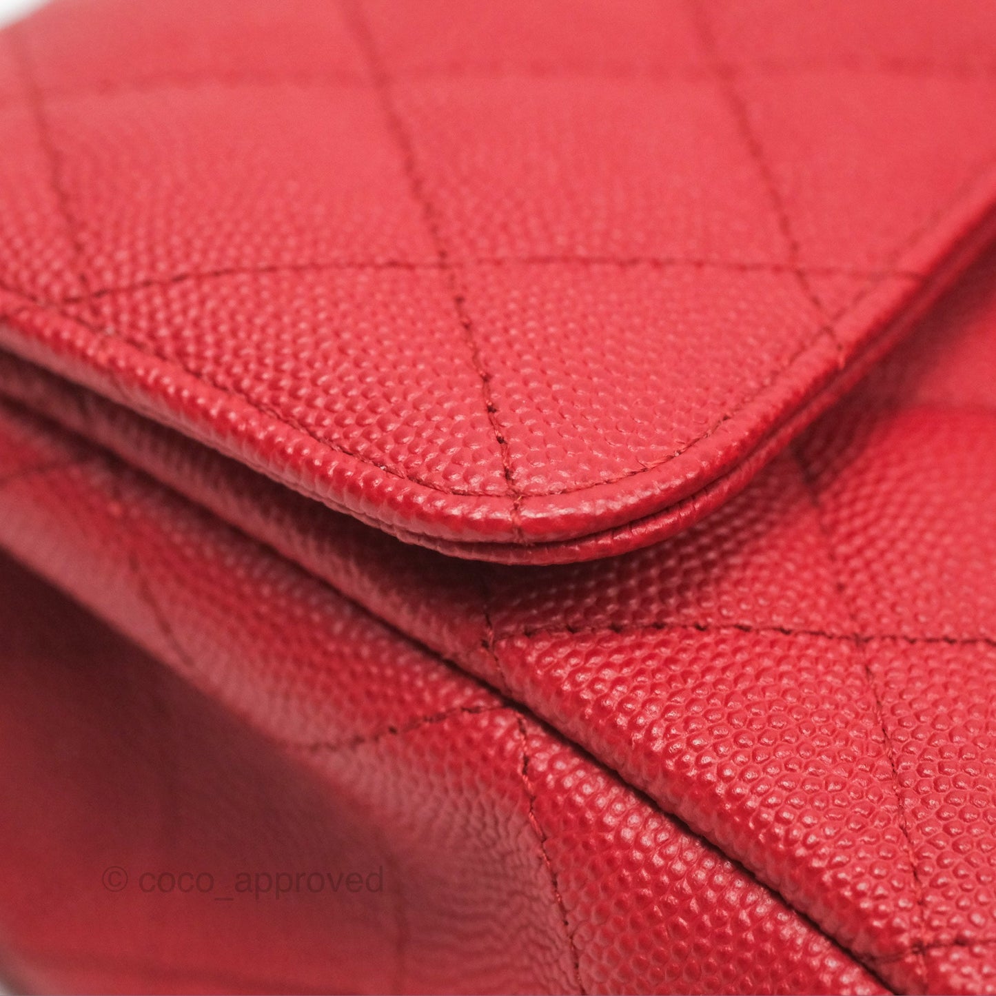 Chanel Quilted Mini Rectangular Red Caviar Silver Hardware