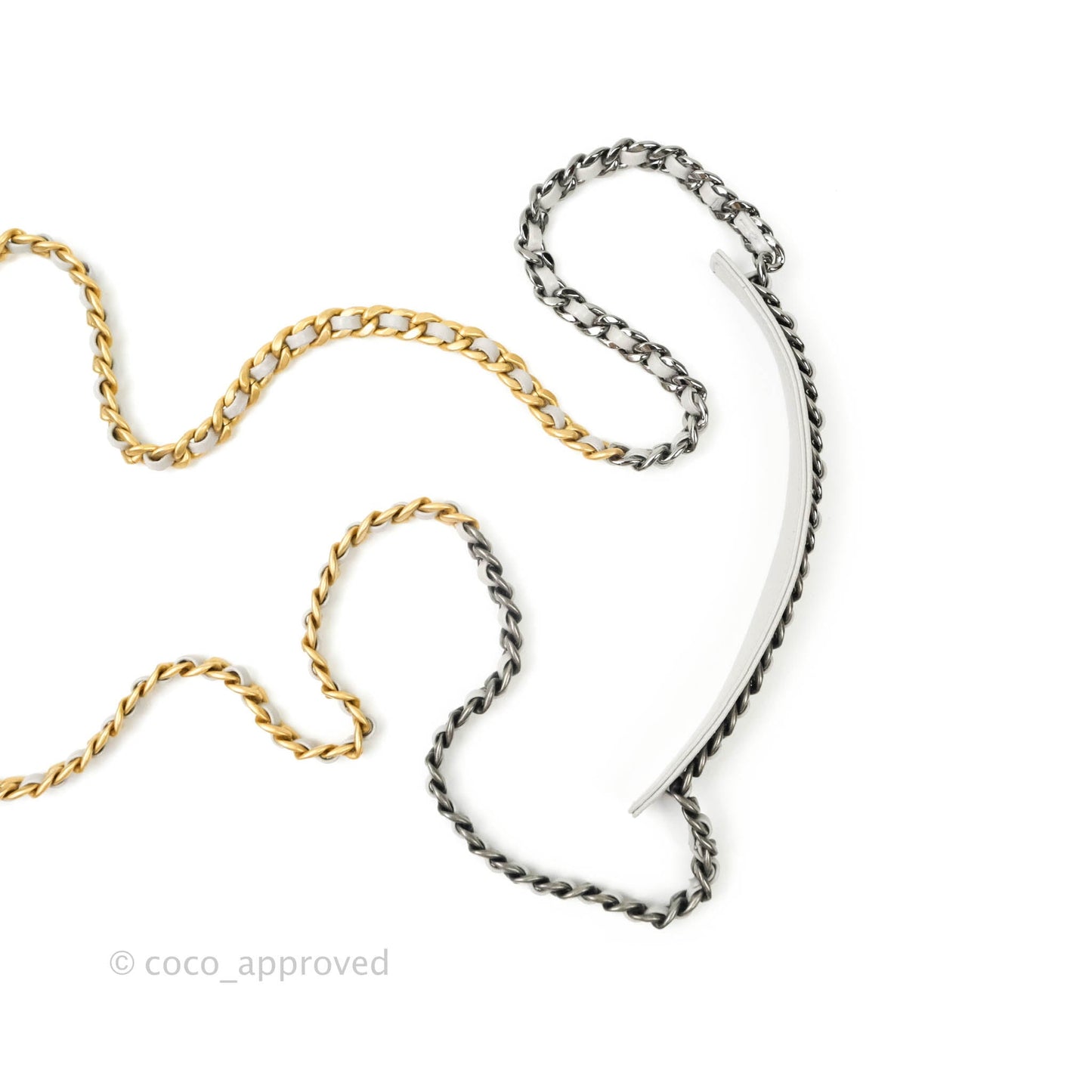 Chanel 19 Card Holder With Chain Grey Mixed Hardware
