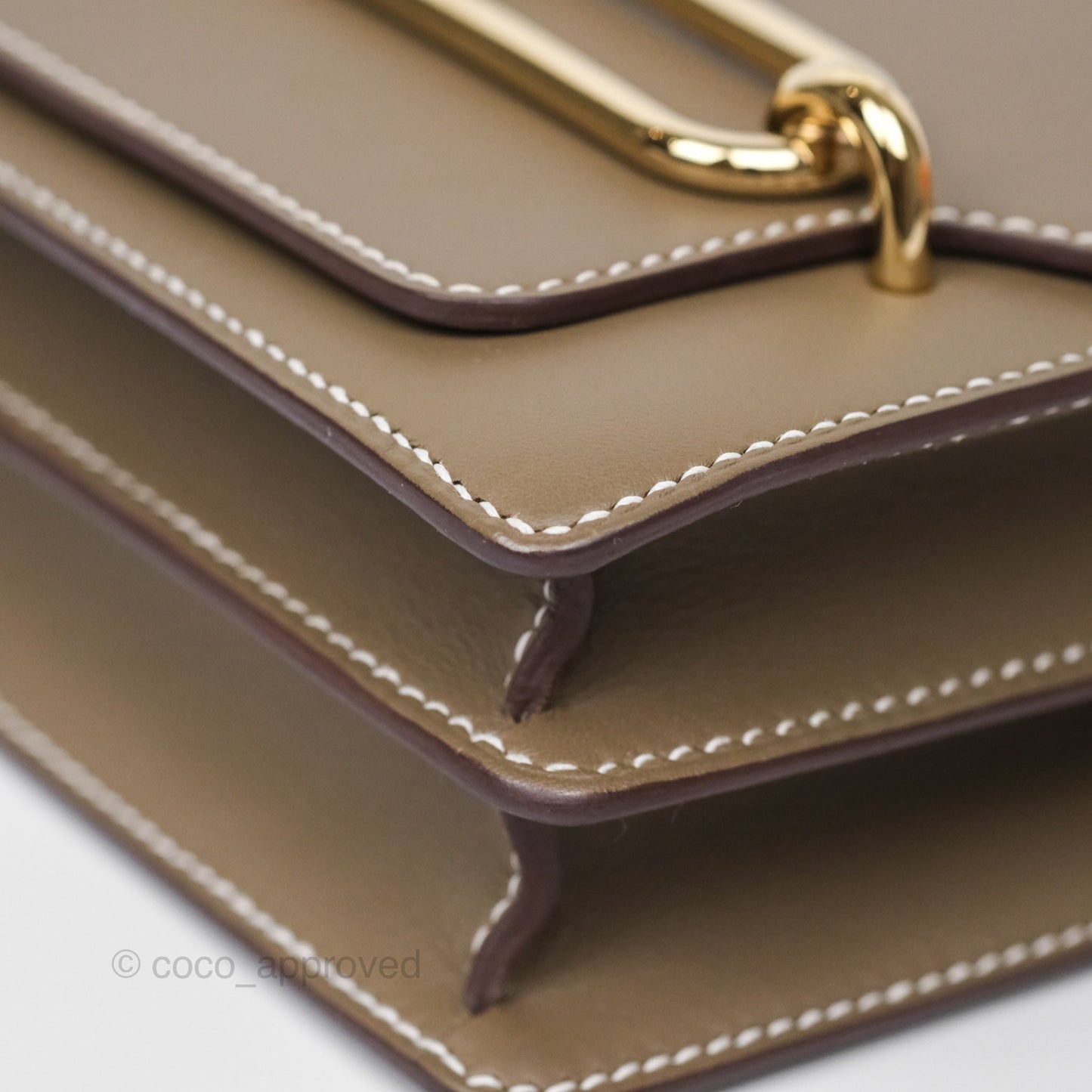 Hermès Roulis Mini 18 Etoupe 18 Swift Gold Hardware