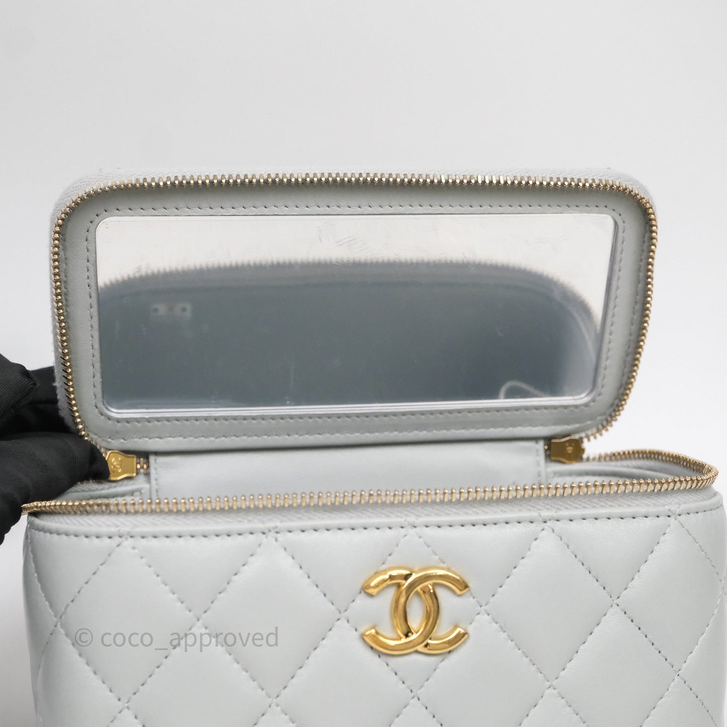Chanel Coco Chain Vanity Blue Lambskin Gold Hardware