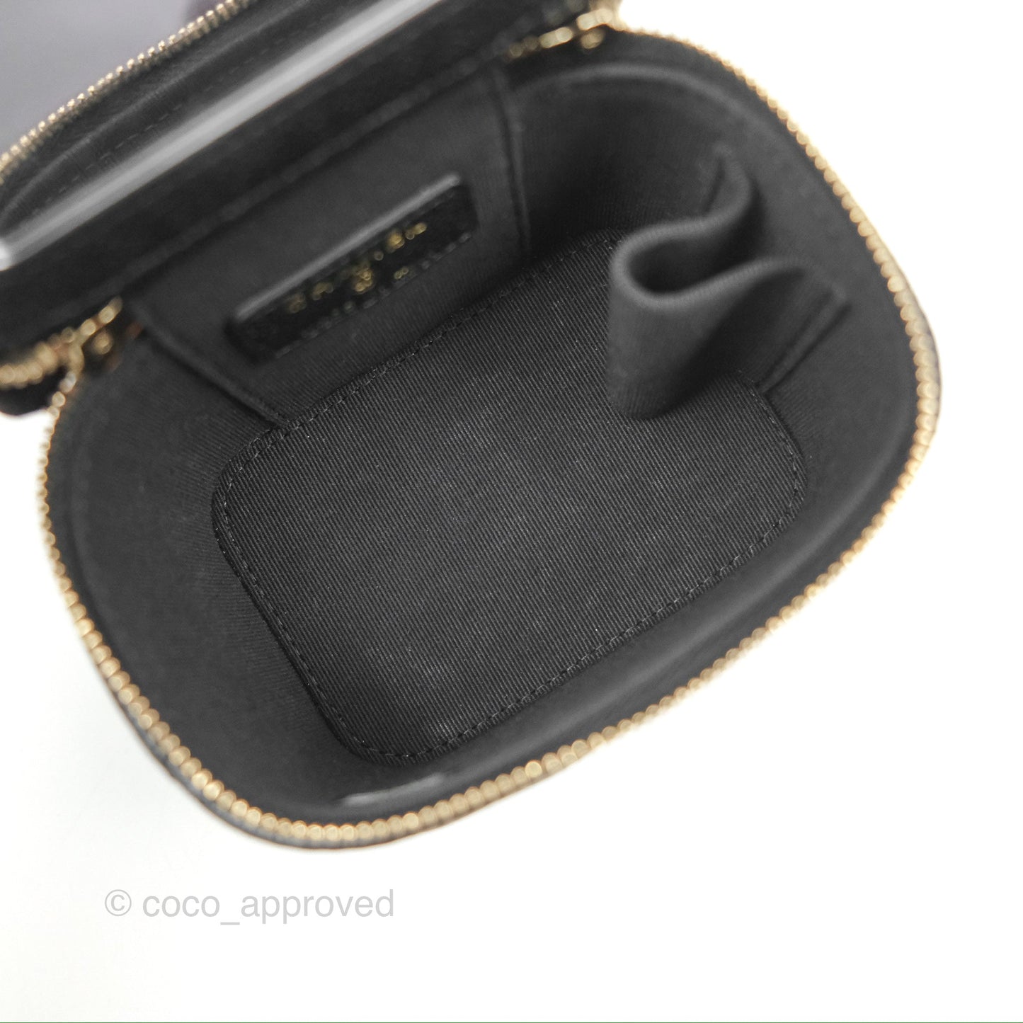 Chanel Mini Vanity With CC Chain Black Caviar Gold Hardware