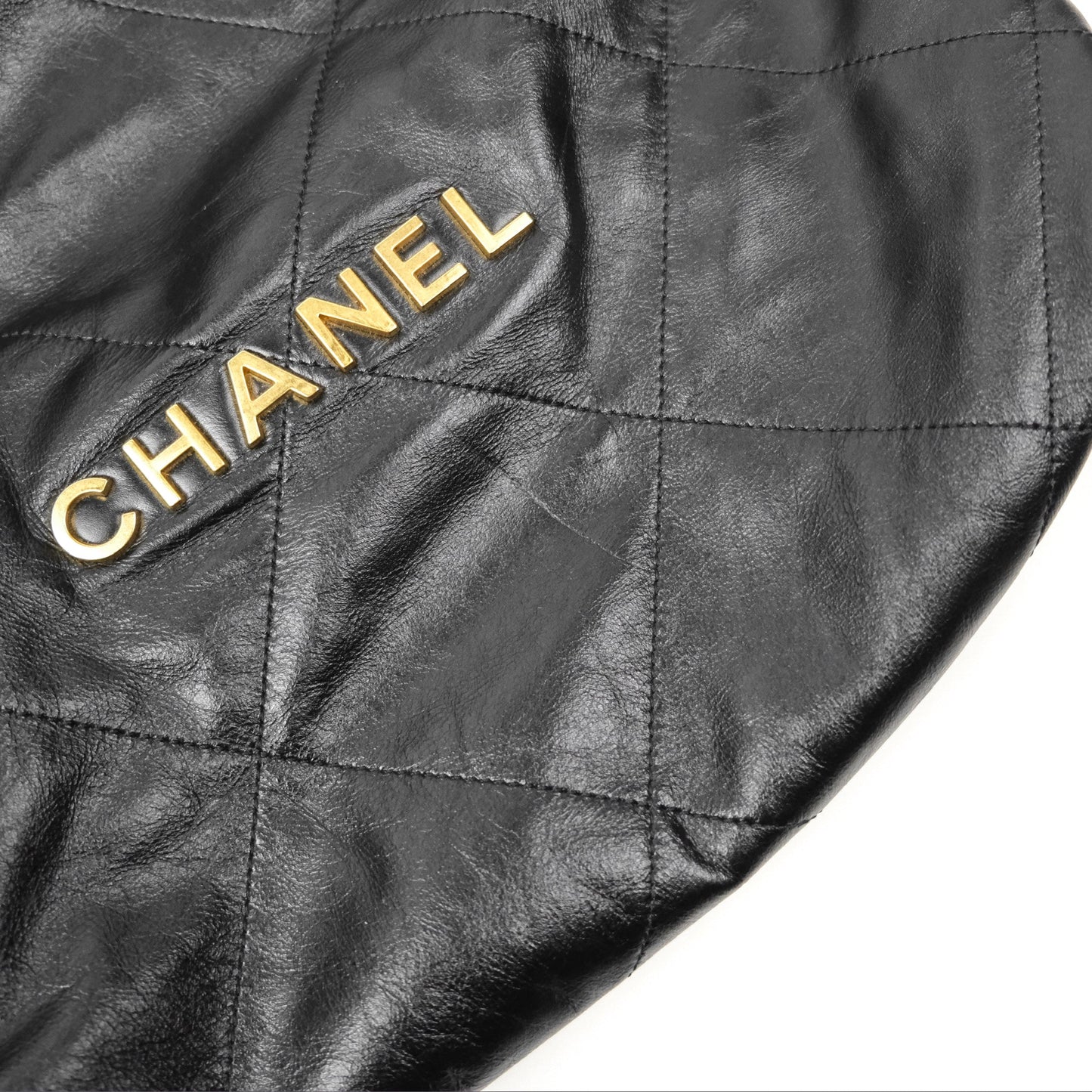 Chanel 22 Small Black Aged Calfskin Aged Gold Hardware