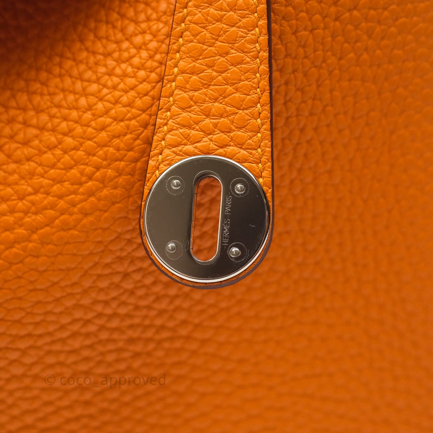 Hermès Lindy 30 Abricot I9 Clemence Palladium Hardware