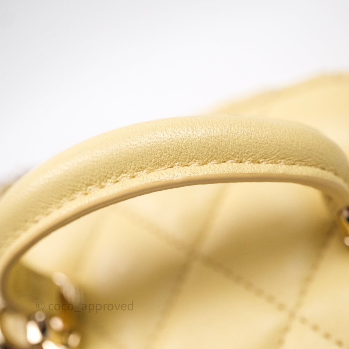 Chanel Mini Top Handle Vanity With Chain Yellow Lambskin Gold Hardware