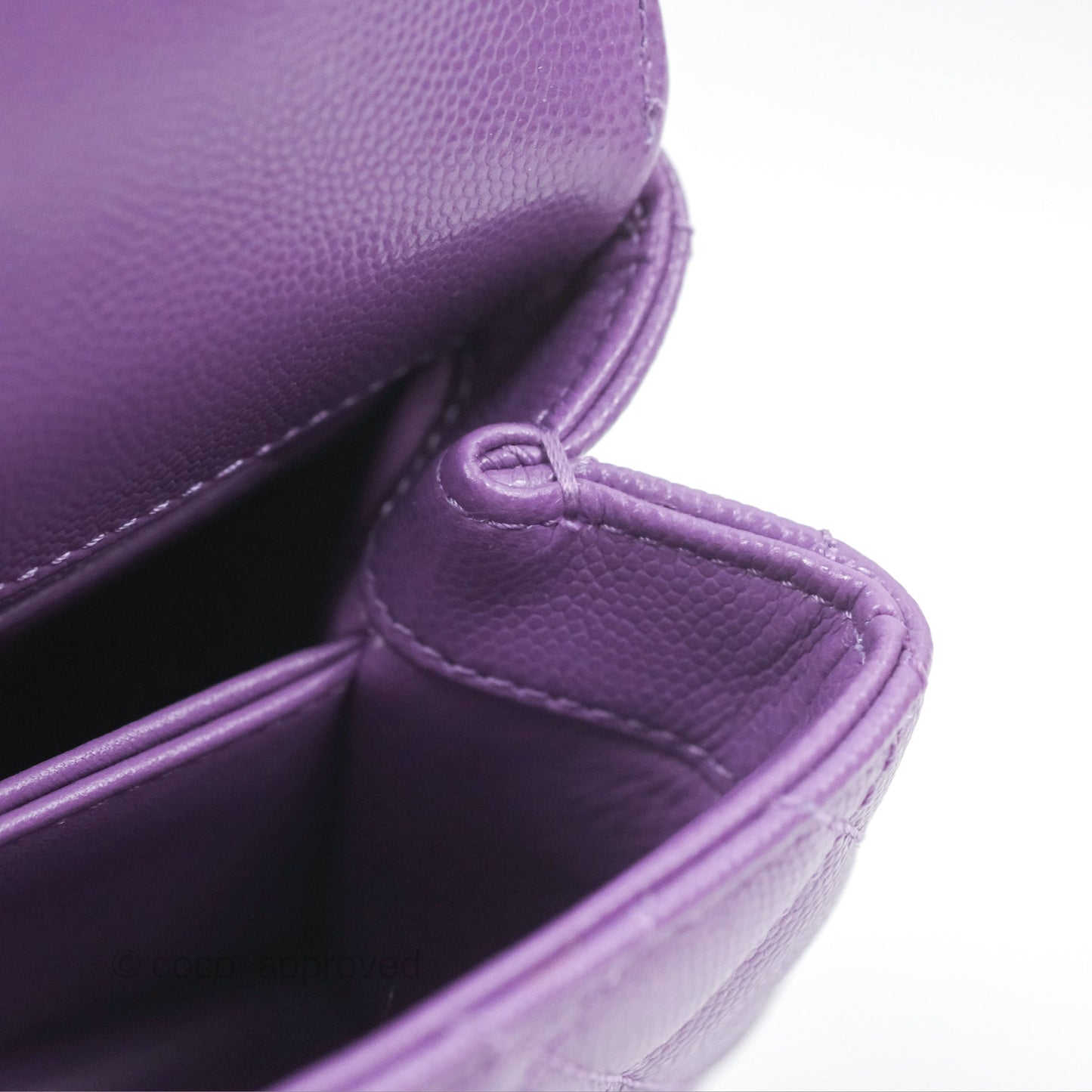 Chanel Mini Coco Handle Purple Caviar Gold Hardware