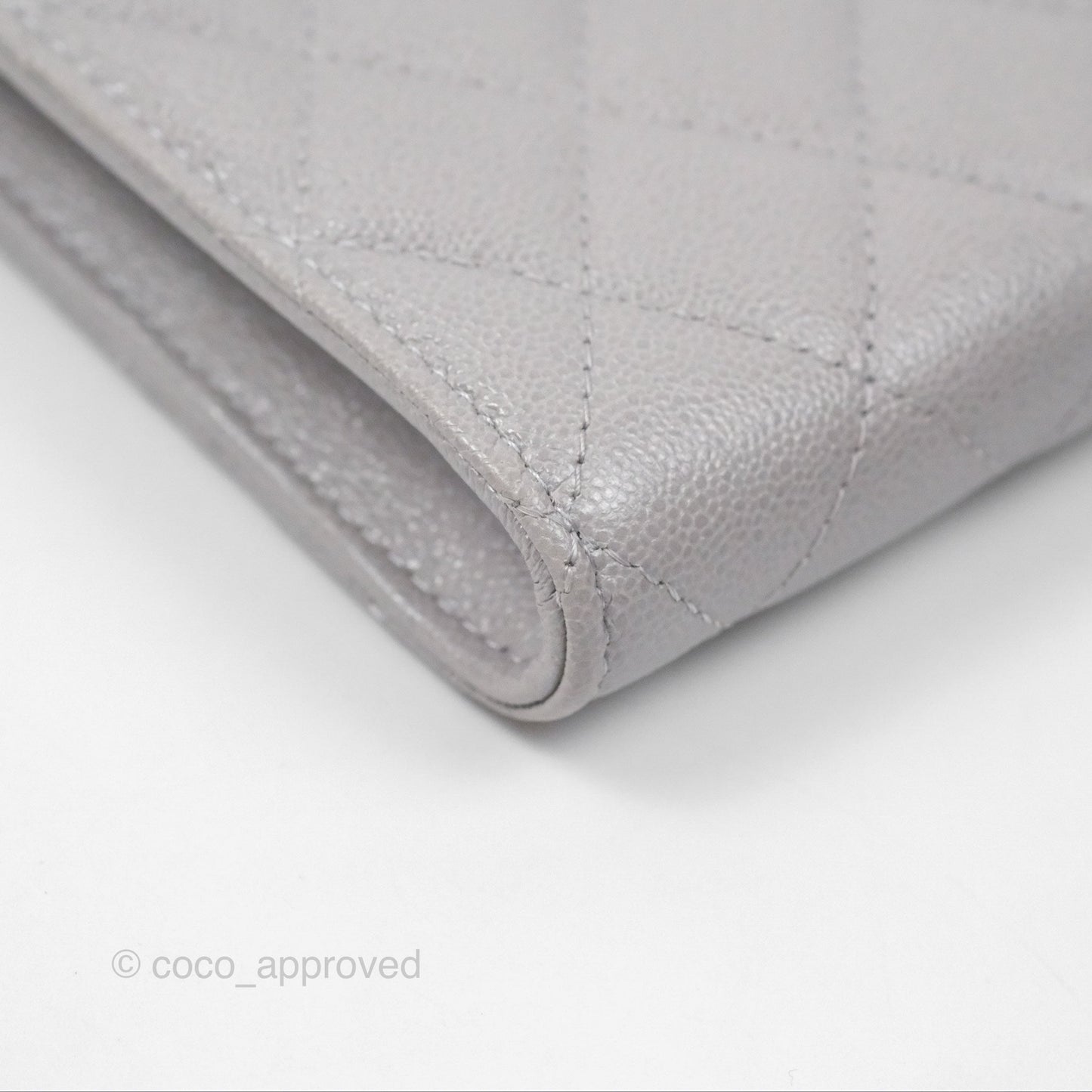 Chanel Quilted Phone Holder Grey Caviar Gold Hardware