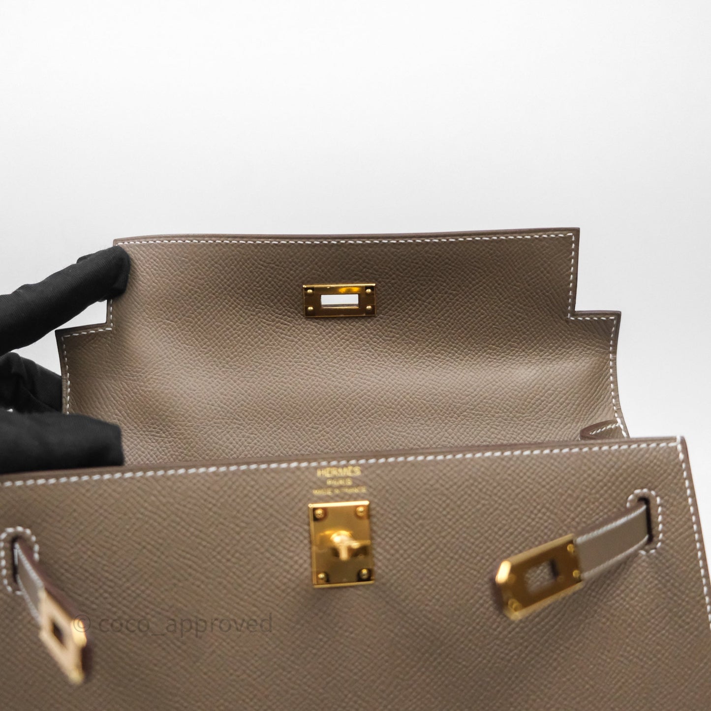 Hermes Kelly 25 Etoupe 18 Epsom Gold Hardware