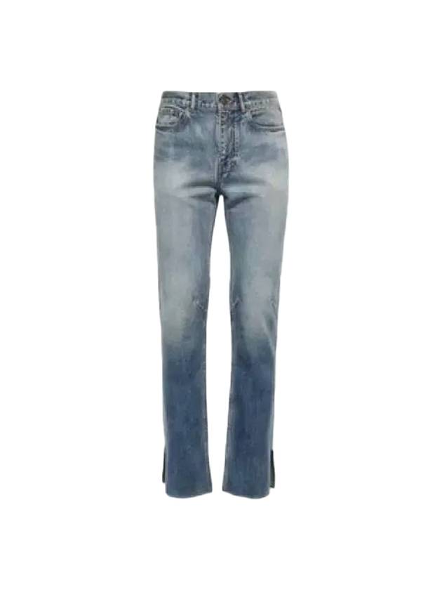 Luxury Balenciaga Super Fit Washed Denim Jeans Blue
