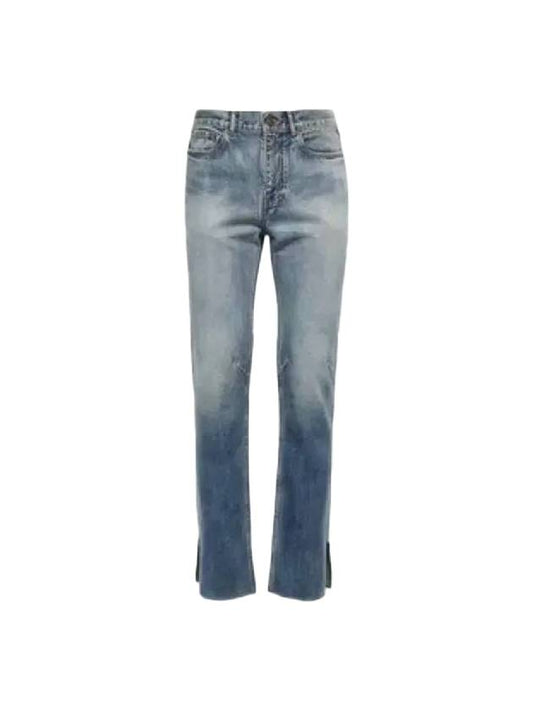 Luxury Balenciaga Super Fit Washed Denim Jeans Blue