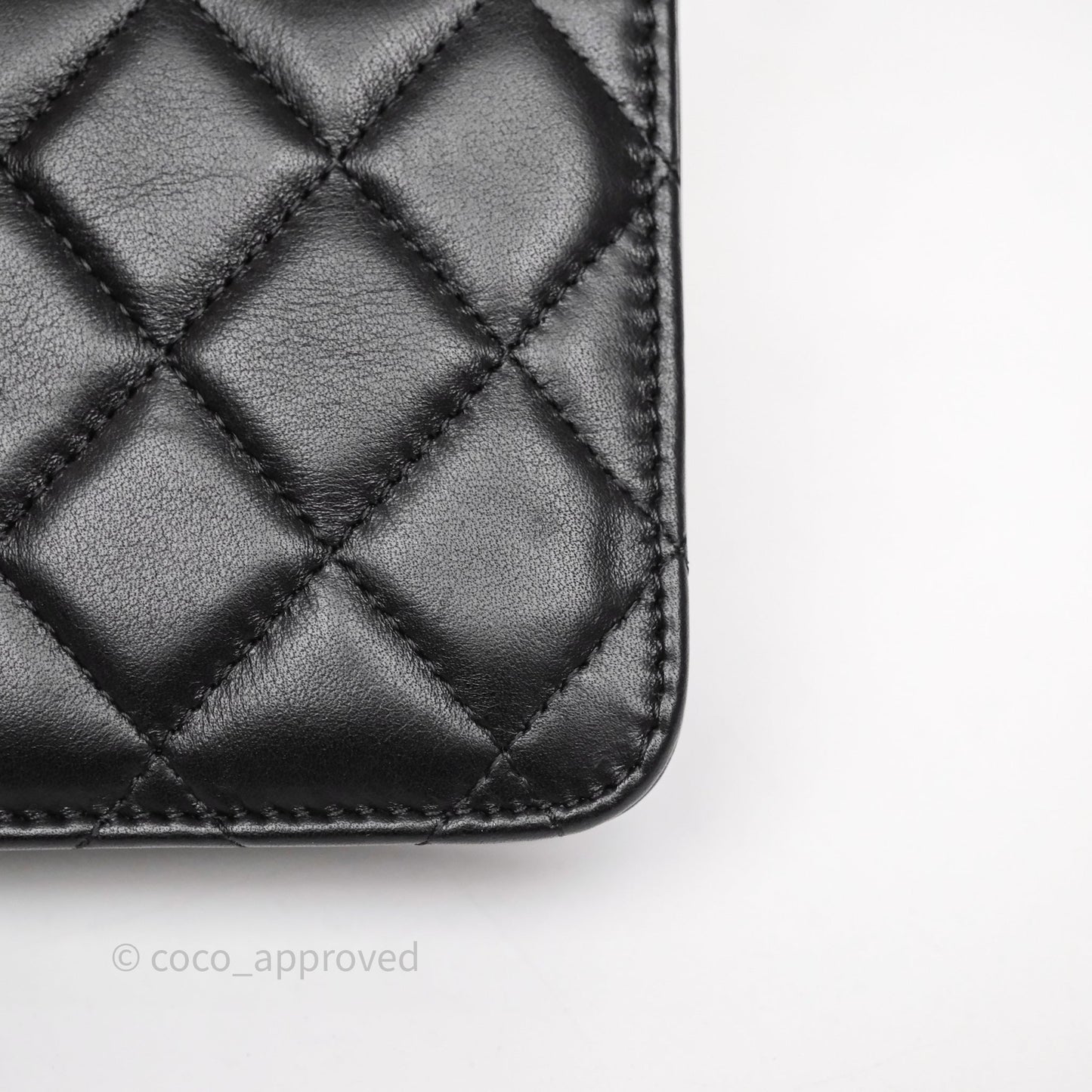 Chanel Cambon Line Wallet On Chain Black Lambskin Bag Silver Hardware
