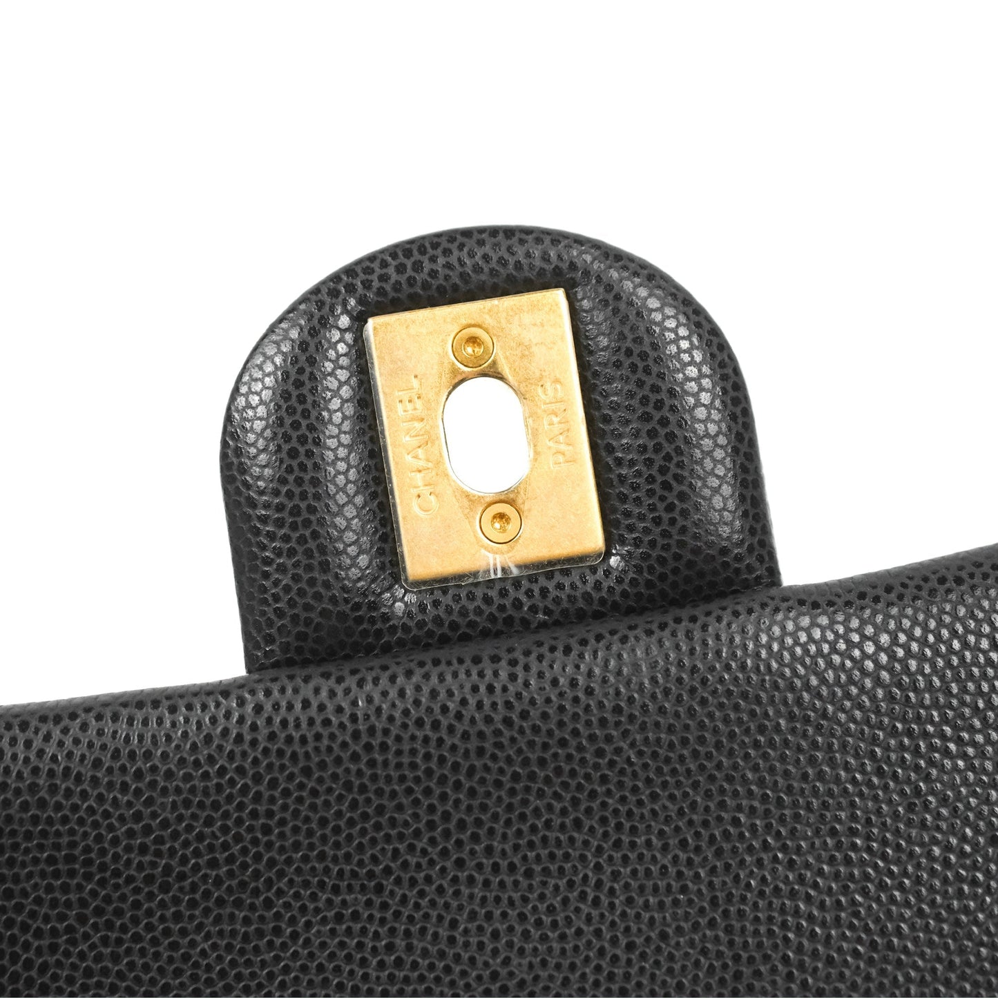 Chanel Small Flap with Coin Charm Black Caviar Aged Gold Hardware 22A