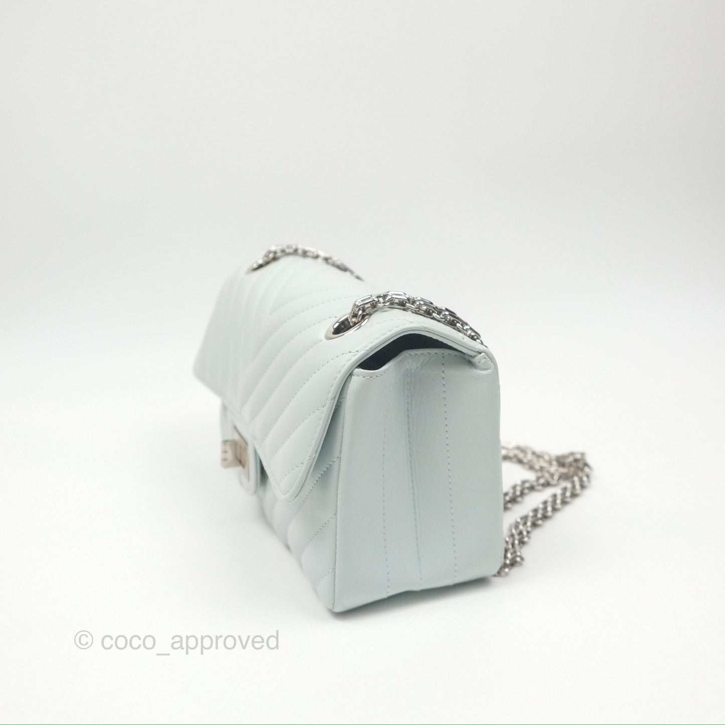 Chanel Mini Reissue 224 Blue Aged Calfskin Silver Hardware