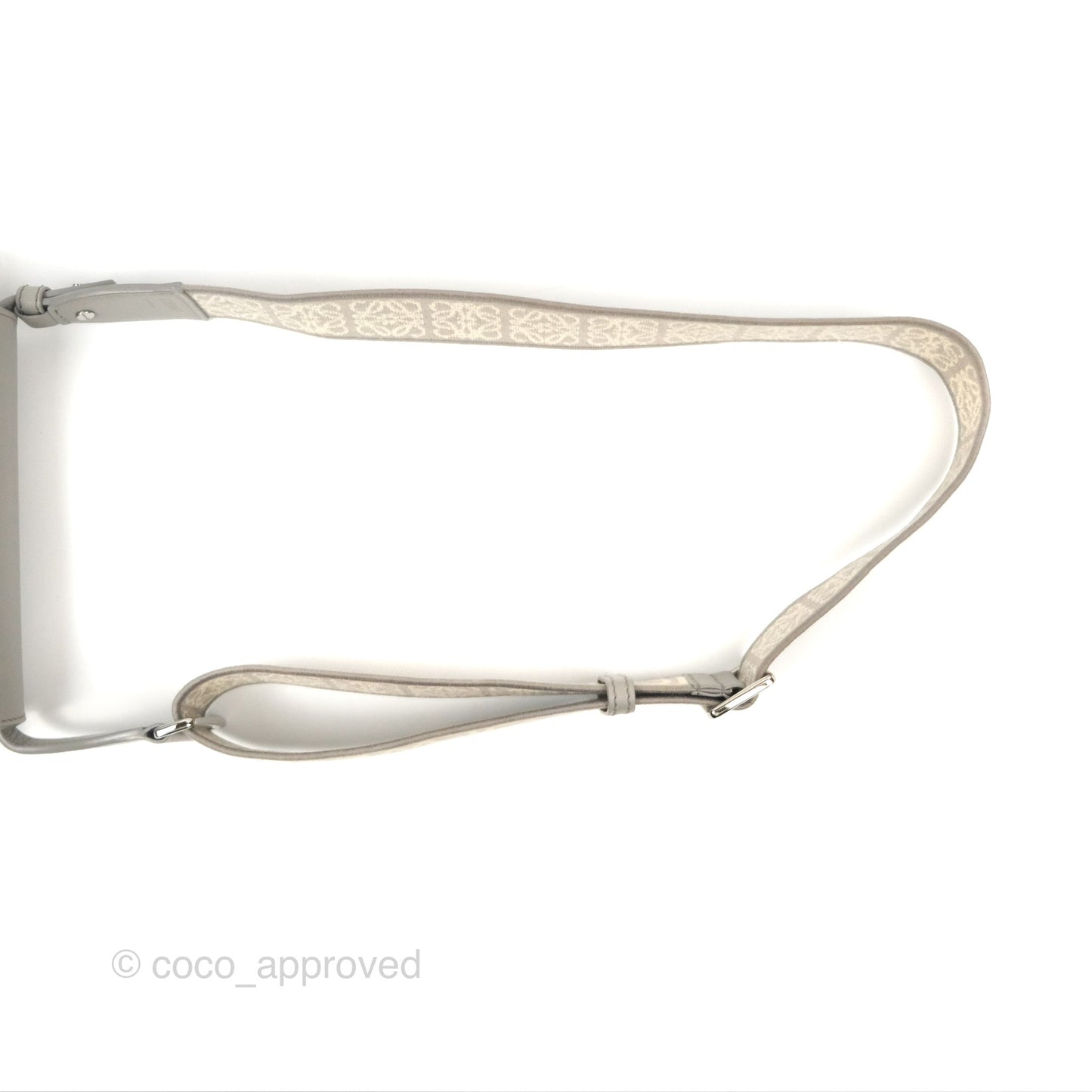 Loewe Mini Gate Dual Bag in Soft Calfskin & Jacquard Strap Light Grey