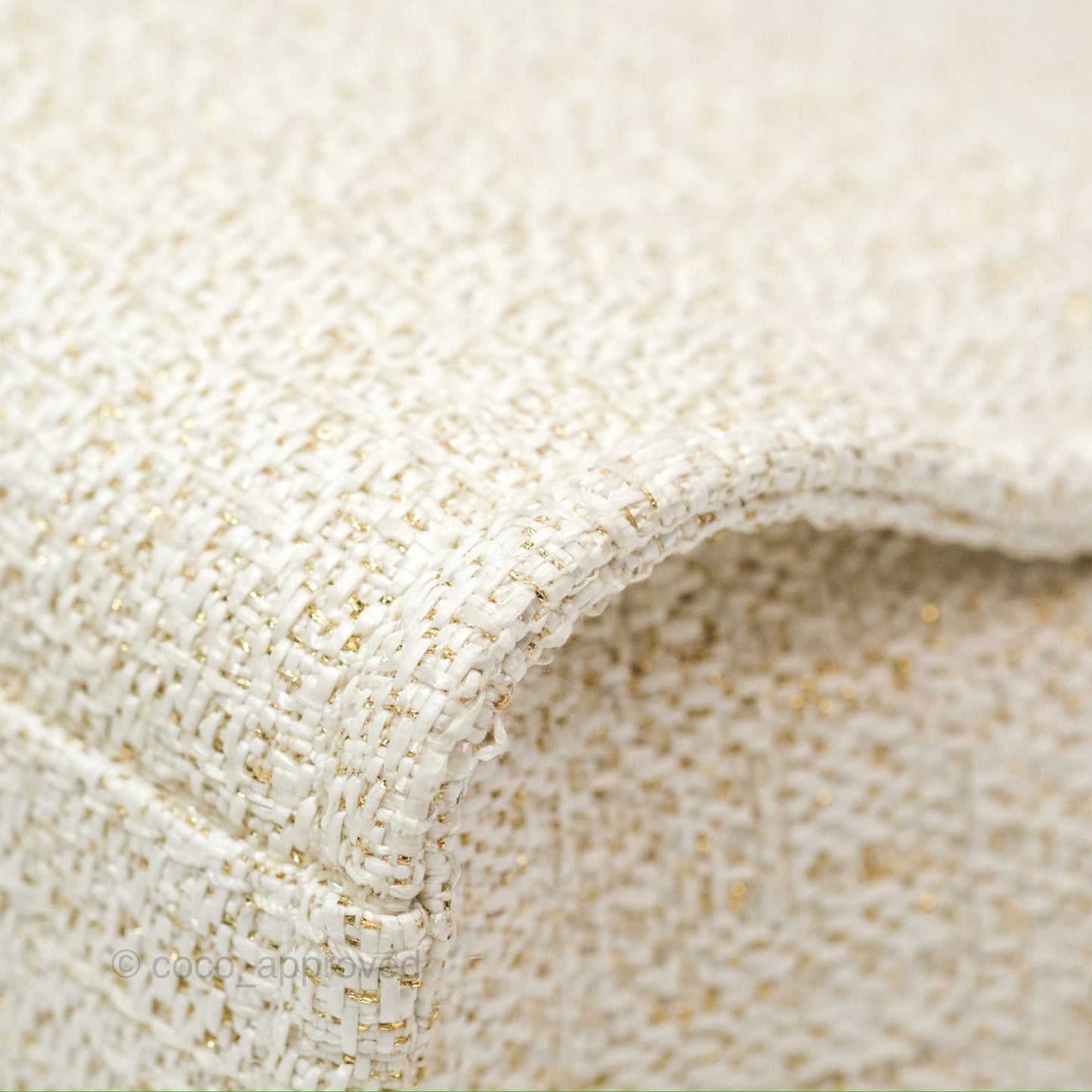 Chanel Mini Deauville Tote Ivory Lurex Boucle Gold Hardware