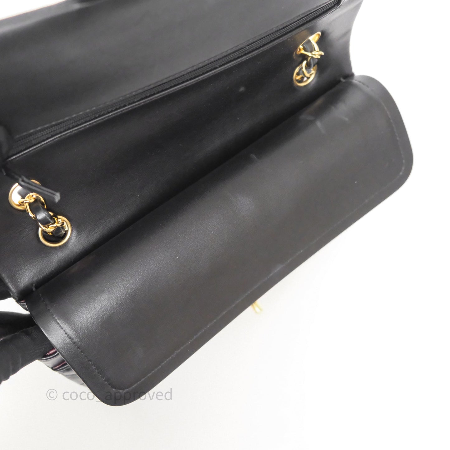 Chanel Classic M/L Medium Flap Quilted Black Lambskin Gold Hardware