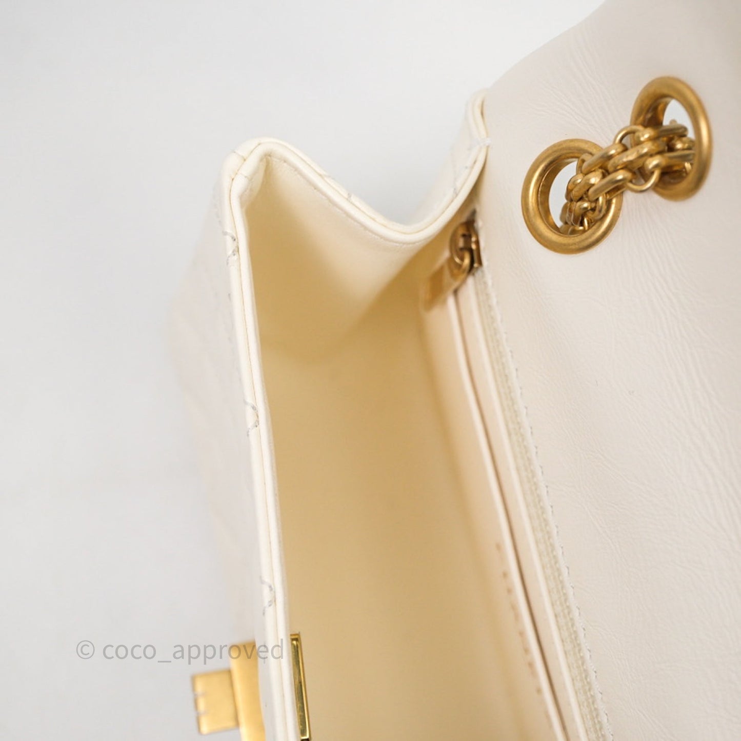 Chanel Mini Reissue 224 White Calfskin Aged Gold Hardware