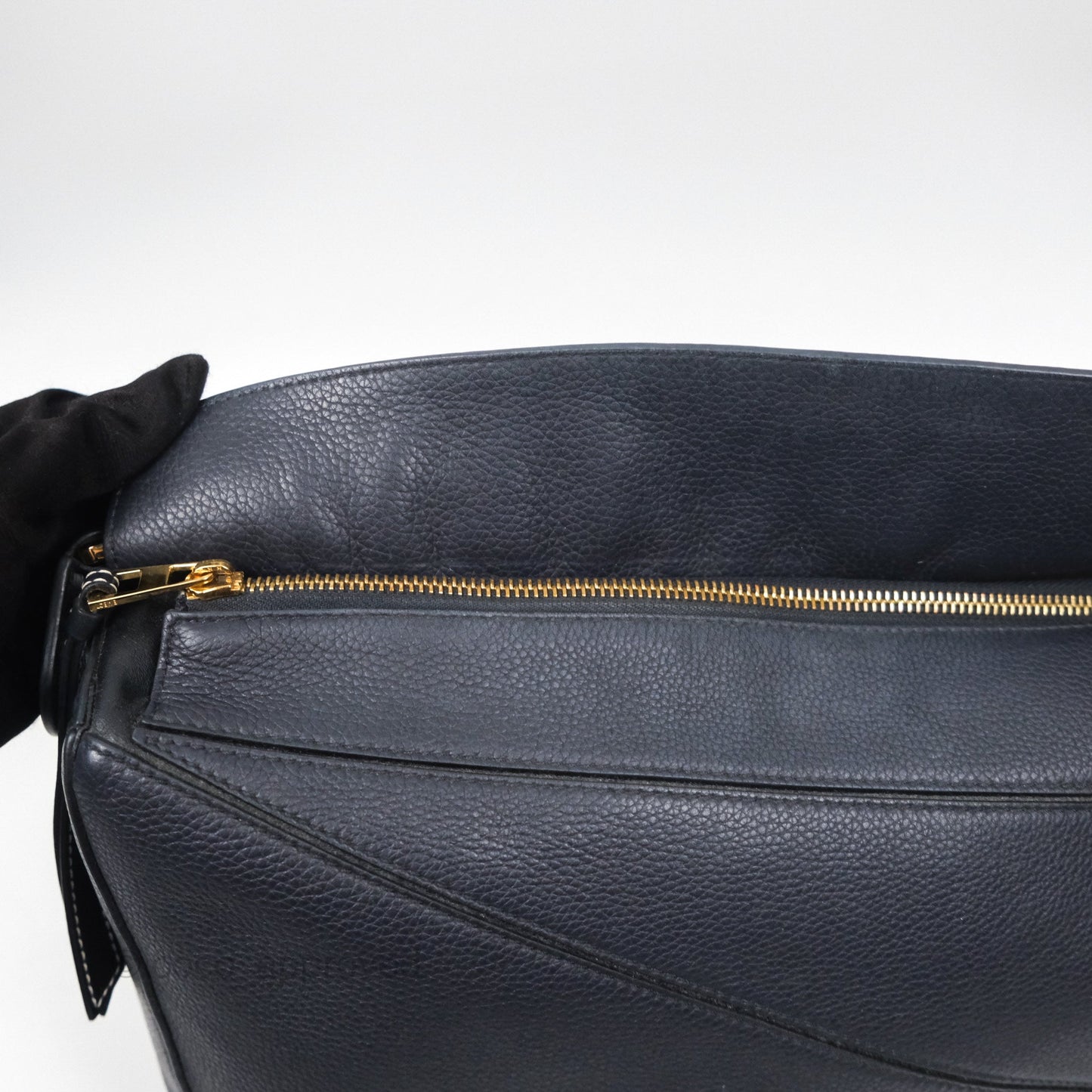 Loewe Medium Puzzle Bag Navy Calfskin Gold Hardware