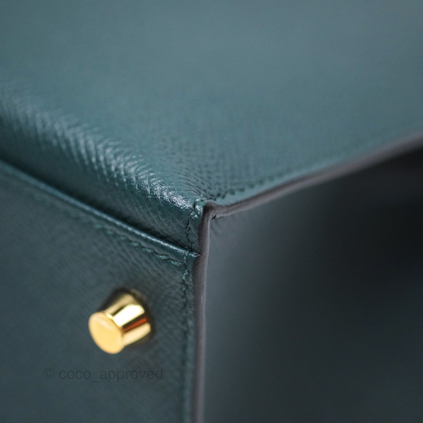 Hermès Kelly II 28 Sellier Vert Cypress 6O Veau Epsom Gold Hardware