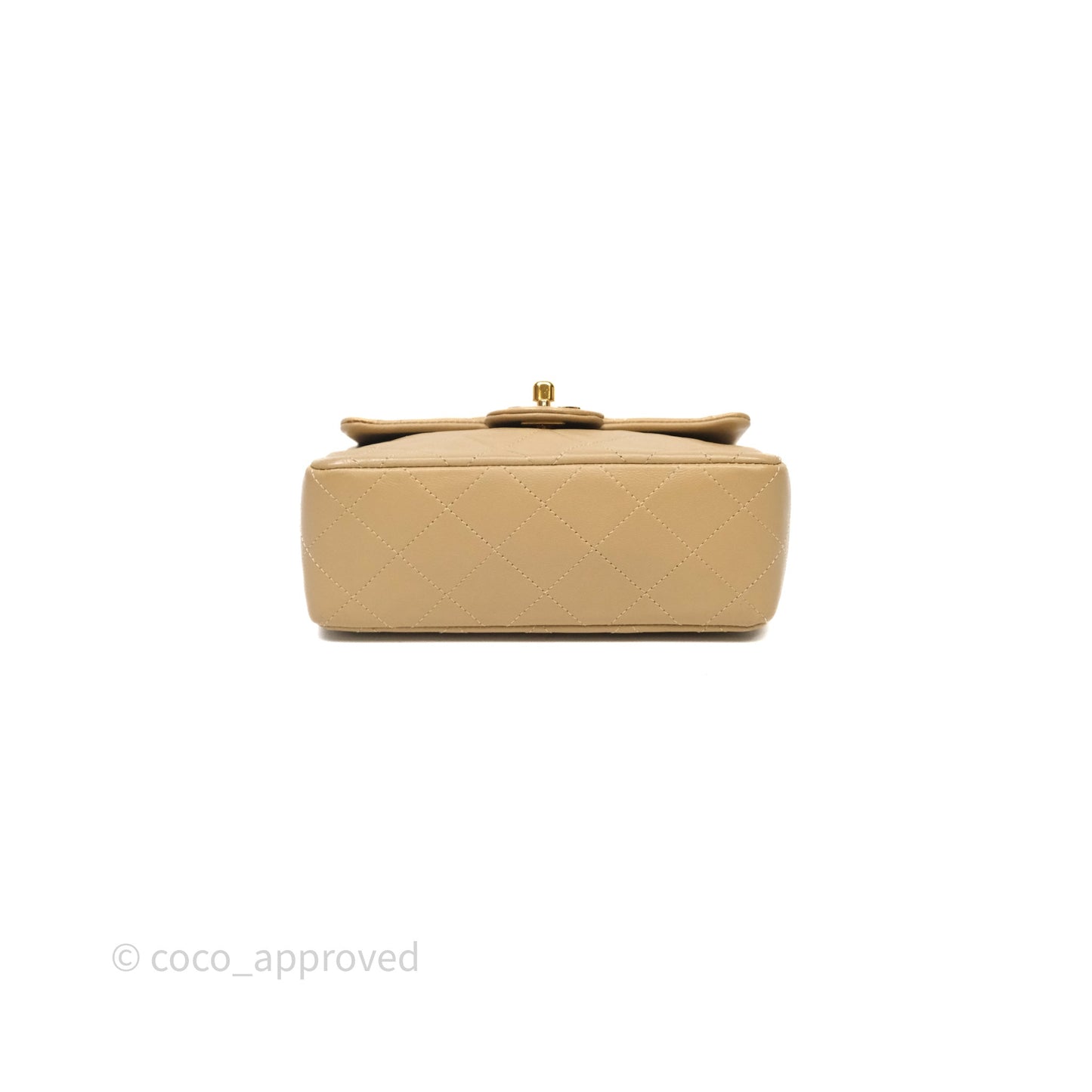 Chanel Vintage Mini Flap Bag Beige Lambskin Gold Hardware
