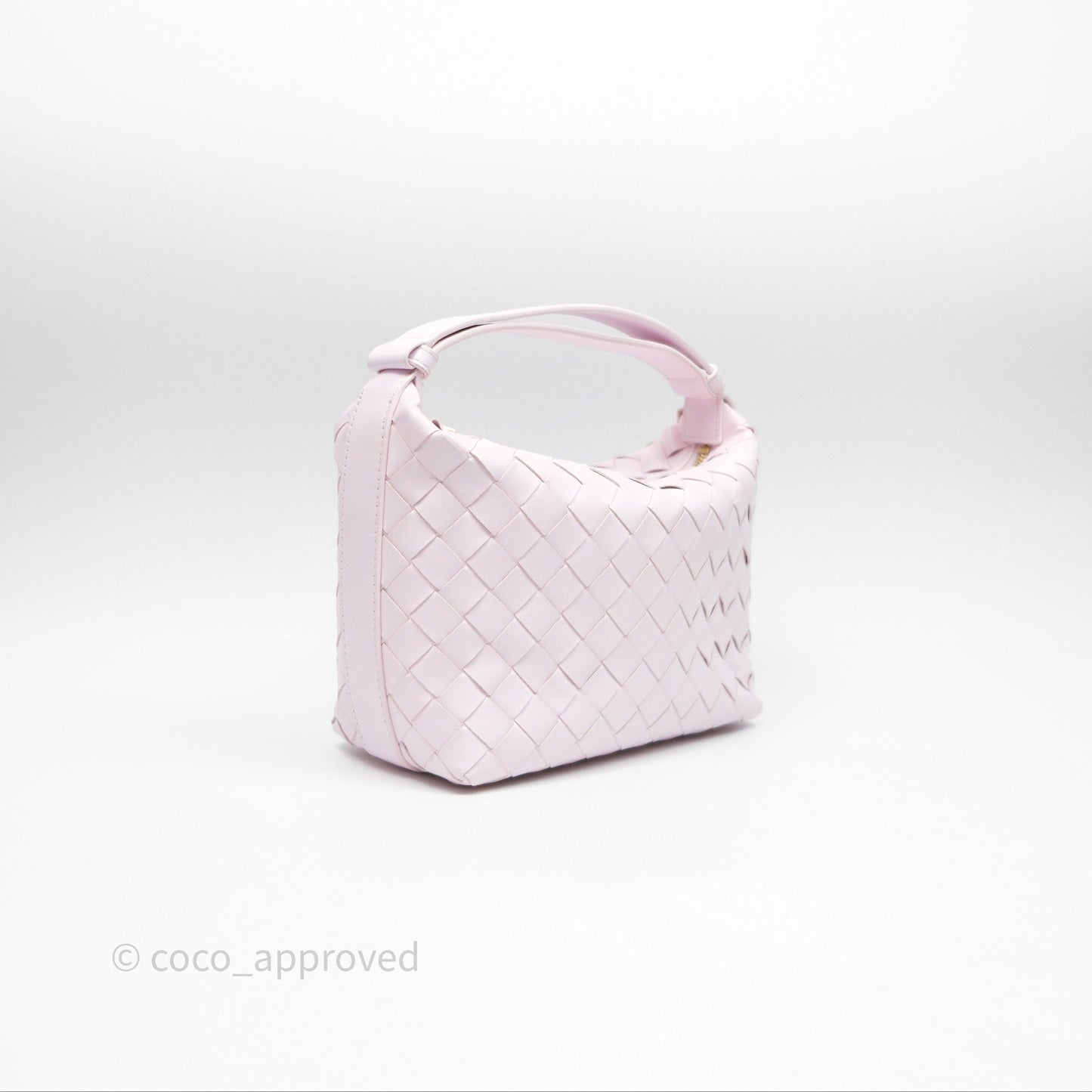 Bottega Veneta Wallace Pink Intrecciato Gold Hardware