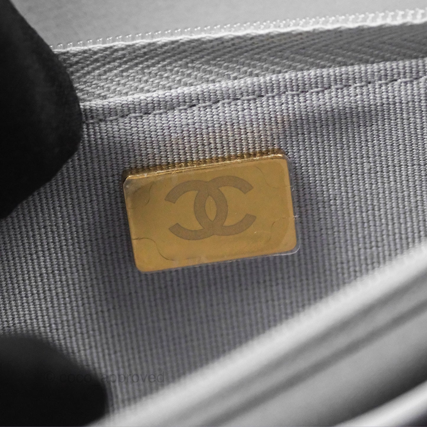 Chanel Heart Adjustable Chain WOC Grey Caviar Aged Gold Hardware