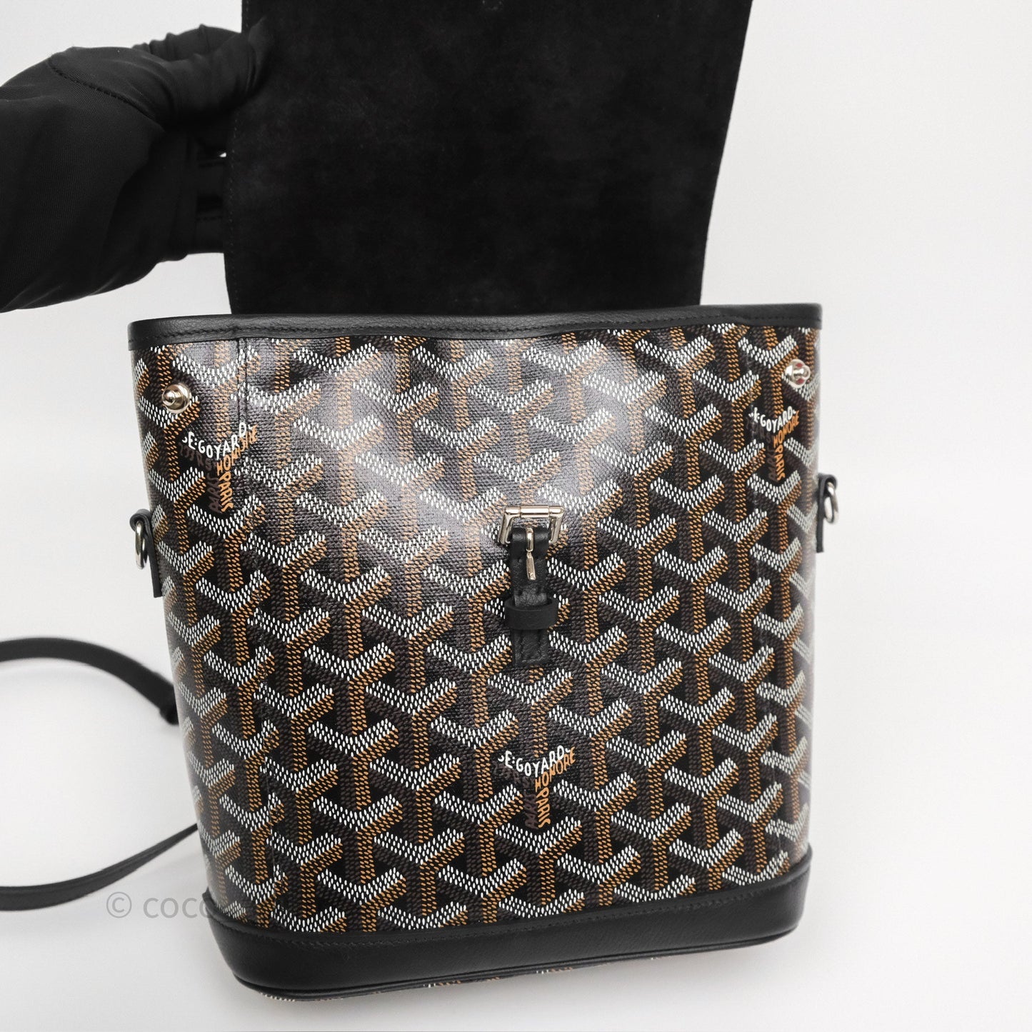 Goyard Mini Alpin Backpack Black Goyardine Calfskin