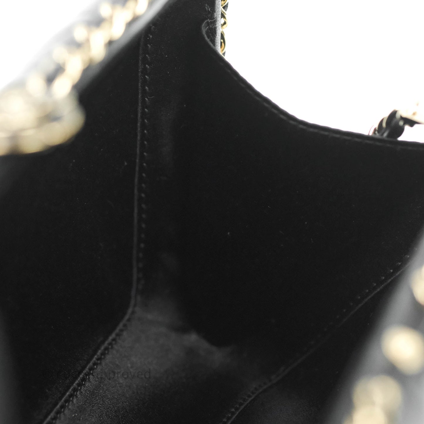Chanel Quilted Chain Around Clutch Black Lambskin Gold Hardware