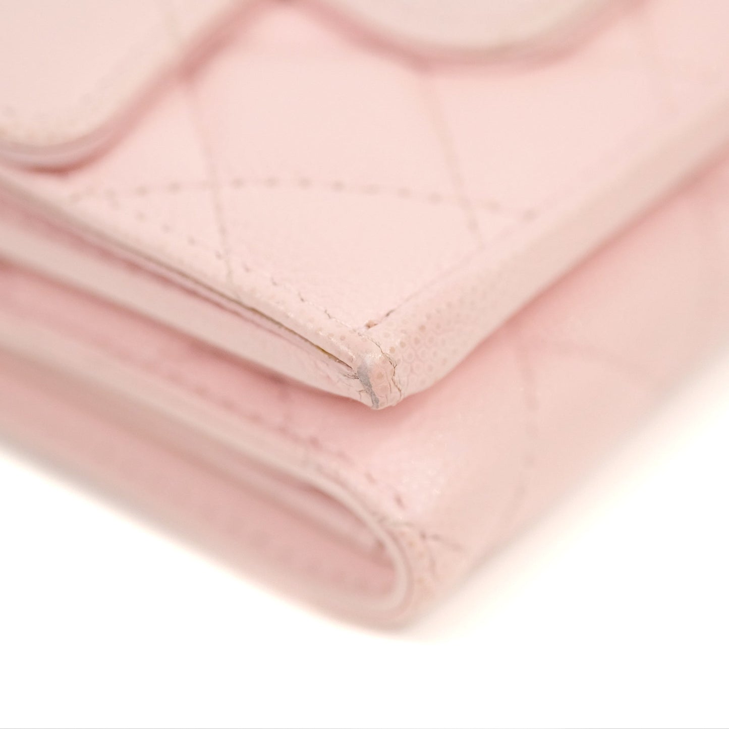 Chanel Quilted Small Classic Flap Trifold Wallet Pink Caviar Gold Hardware
