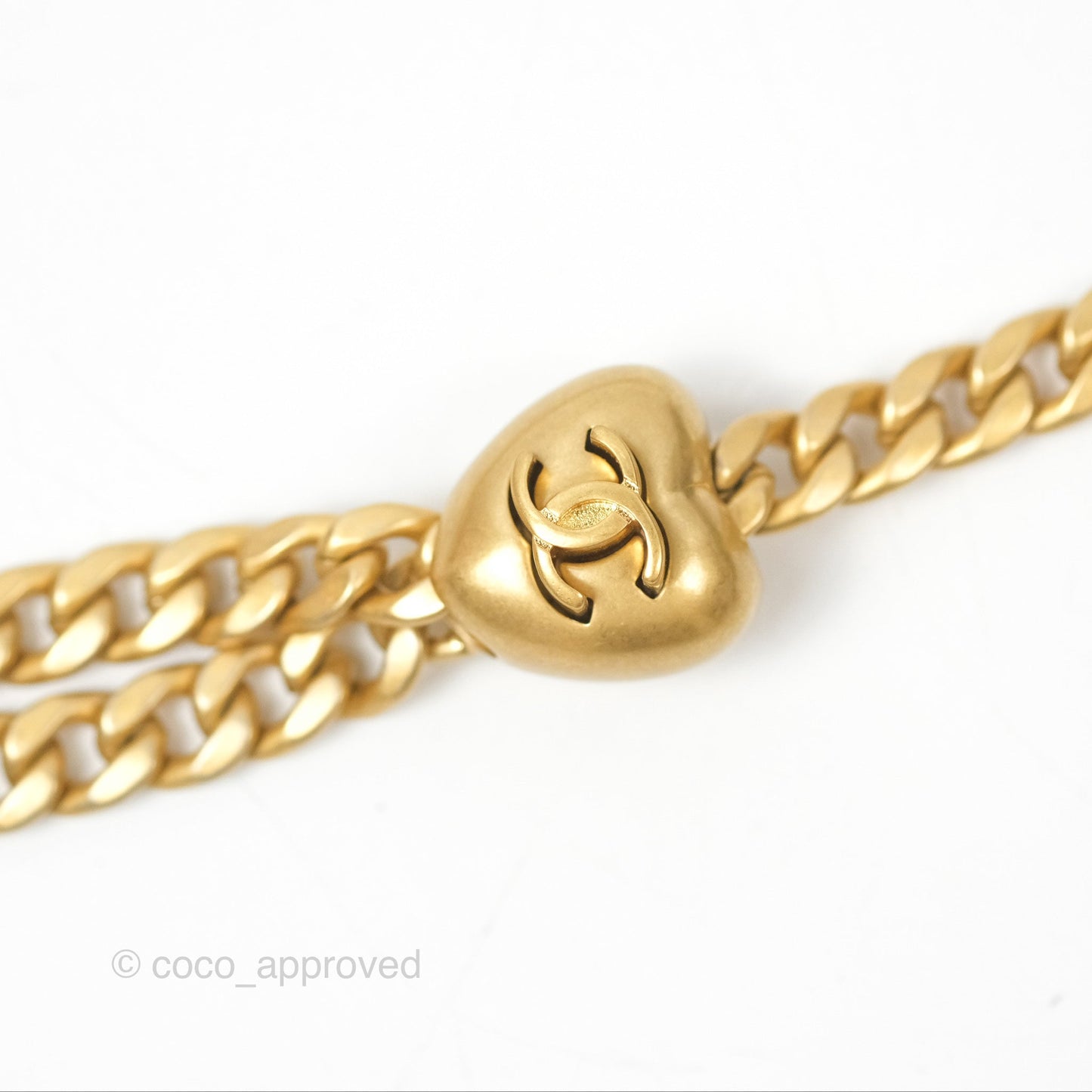 Chanel Mini Flap Bag Heart Adjustable Chain Black Caviar Aged Gold Hardware