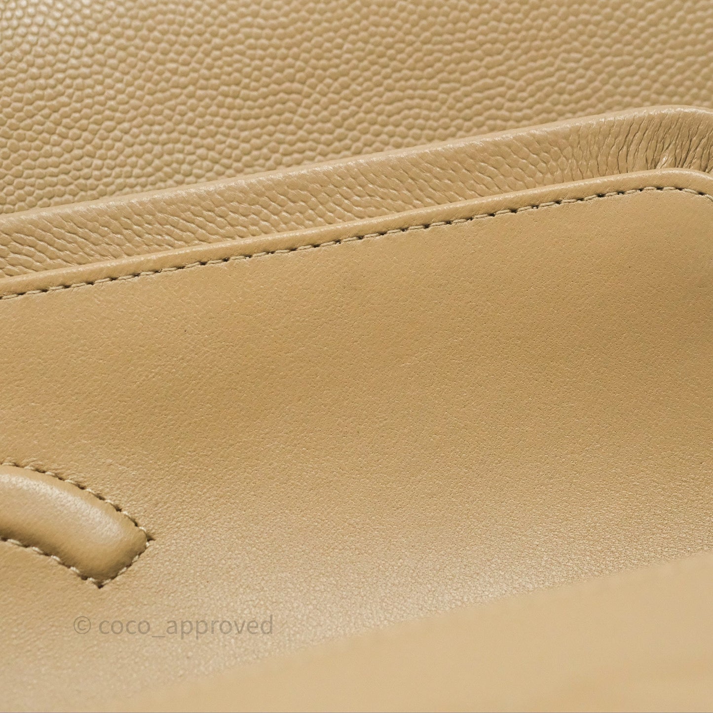 Chanel Classic M/L Medium Flap Quilted Dark Beige Caviar Gold Hardware