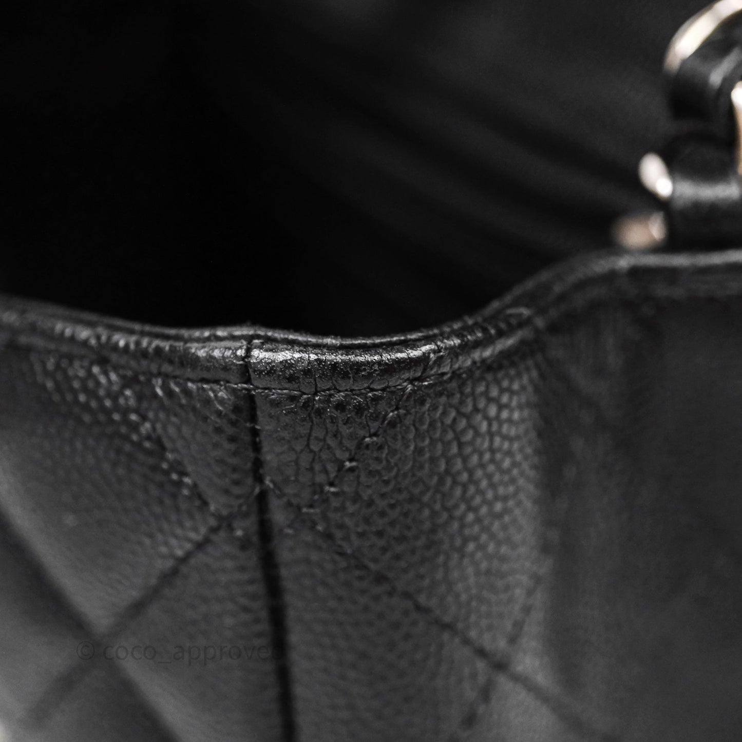 Chanel Mini Square Quilted Black Caviar Silver Hardware