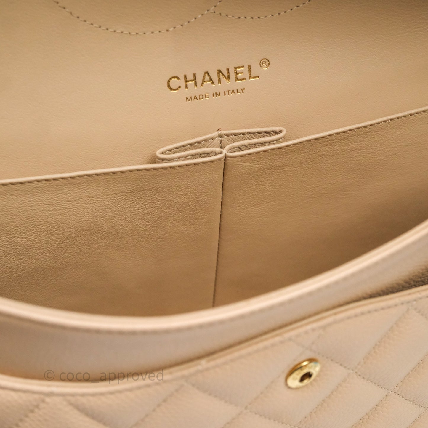 Chanel Jumbo Double Flap Beige Caviar Gold Hardware⁣⁣