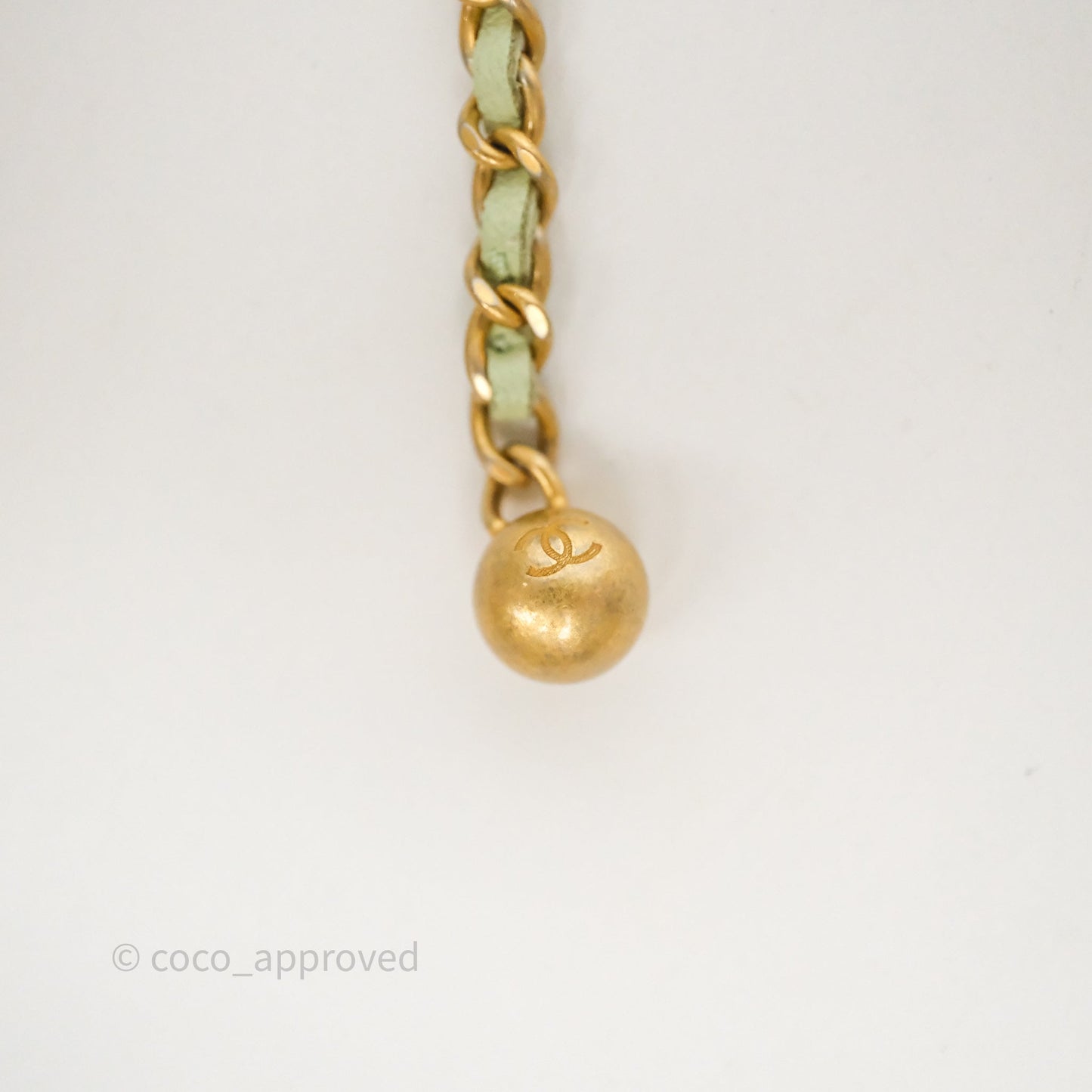 Chanel Pearl Crush Mini Clutch Belt Bag Green Lambskin Aged Gold Hardware