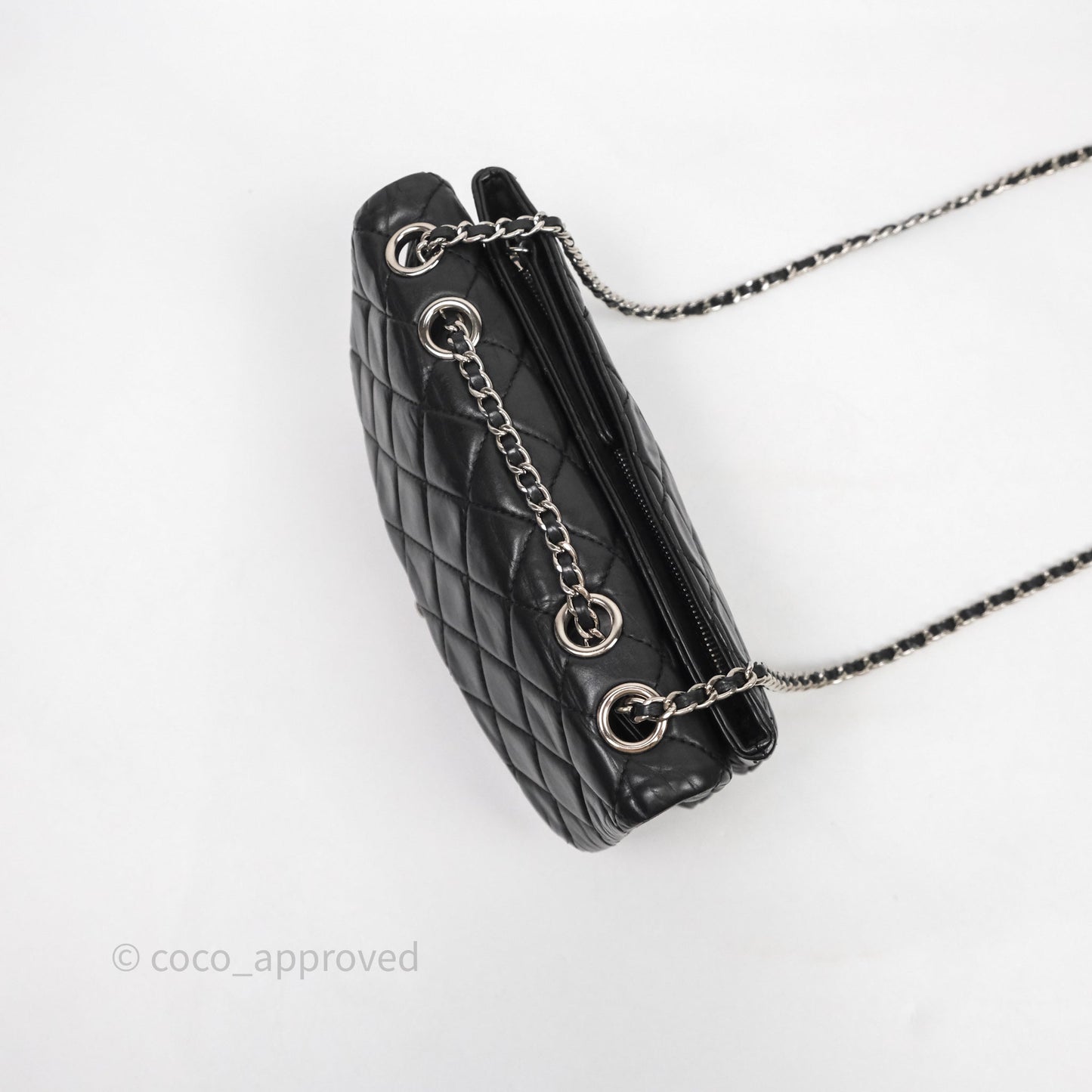 Chanel Quilted Flap Black Calfskin Silver Hardware