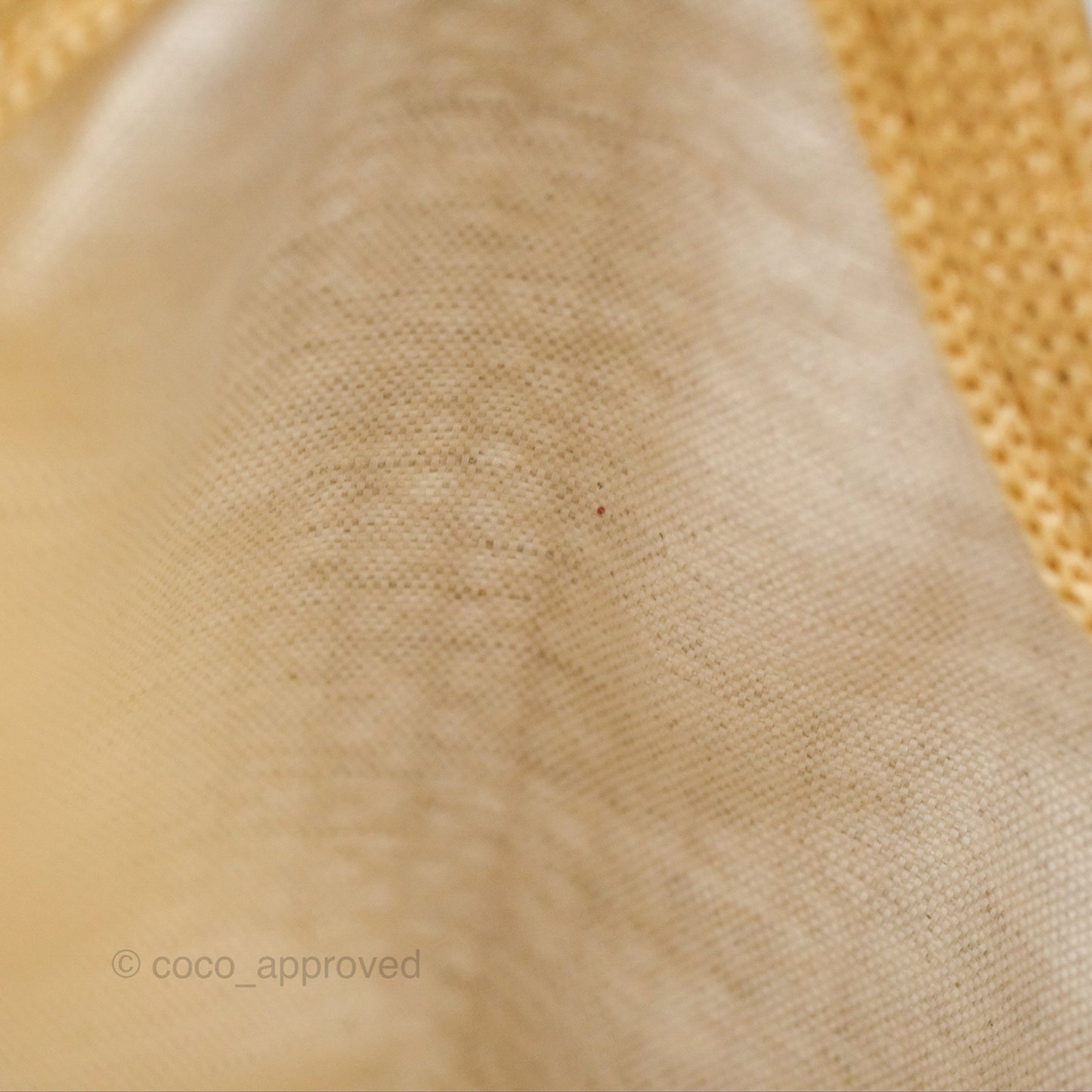 Miu Miu Woven Fabric Tote Bag Natural
