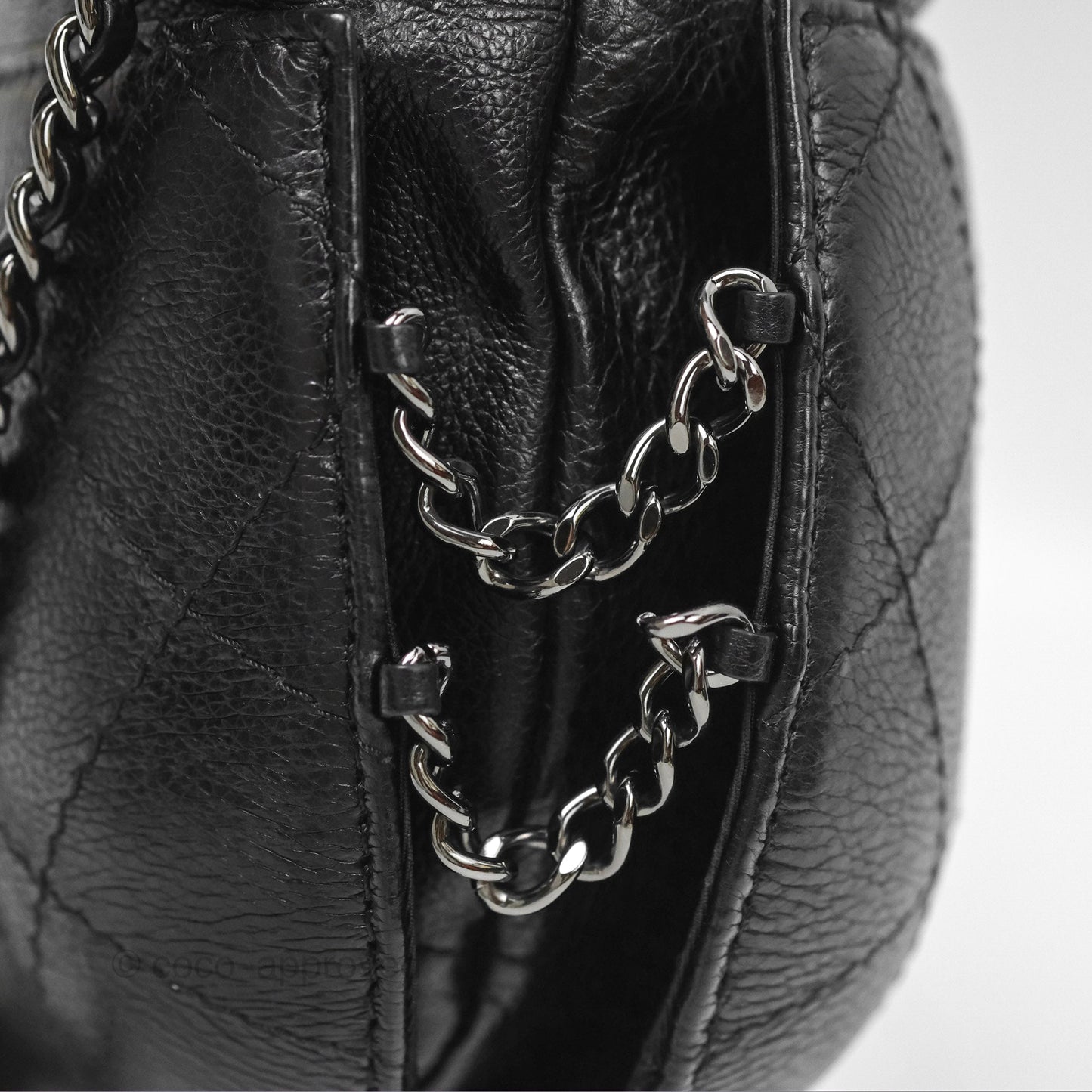 Chanel Small Gabrielle Drawstring Bucket Bag Black Aged Calfskin