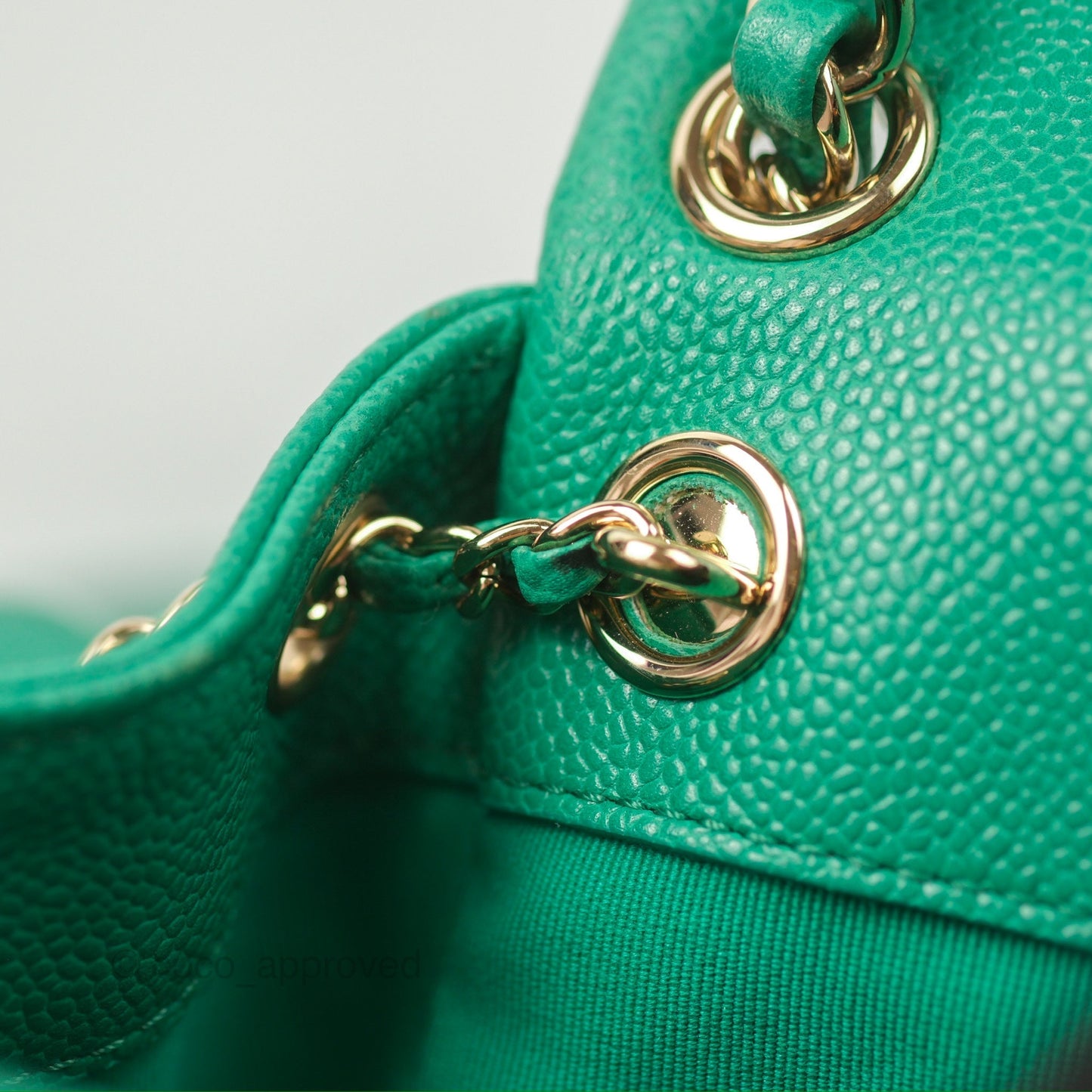 Chanel Duma Backpack Small Green Caviar Gold Hardware 23P