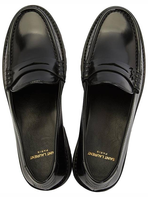 Luxury Saint Laurent Monogram Leather Loafers Black